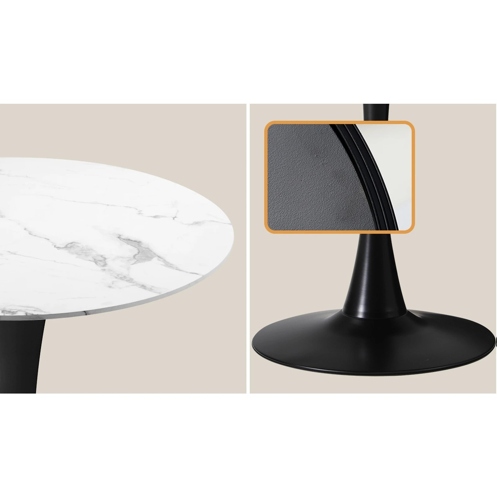 4 Oikiture 60cm Round Dining Table with 2x Dining Chairs Boucle - Multi, 4 of 9