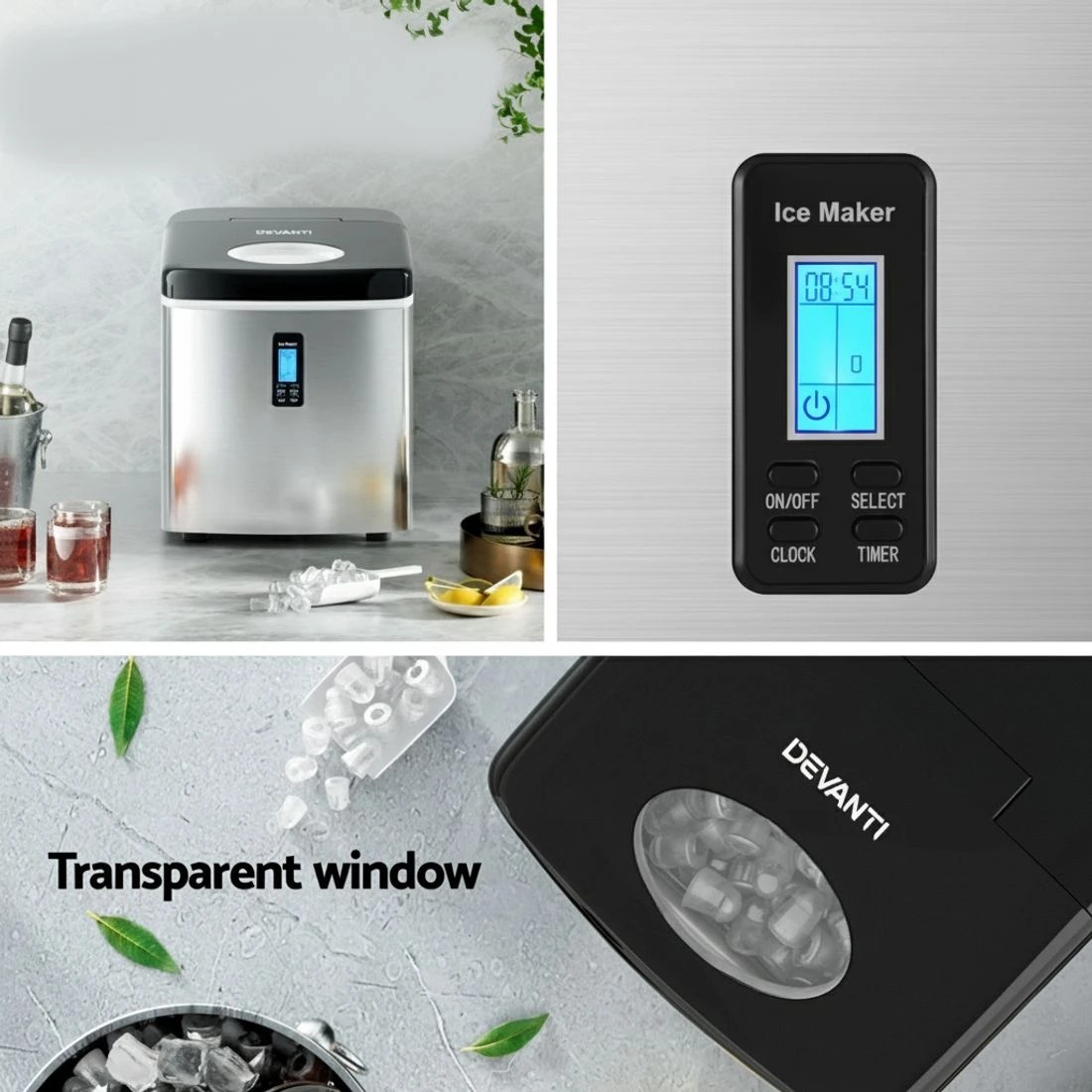 4 Devanti 15kg Ice Maker Machine - Silver, 4 of 8