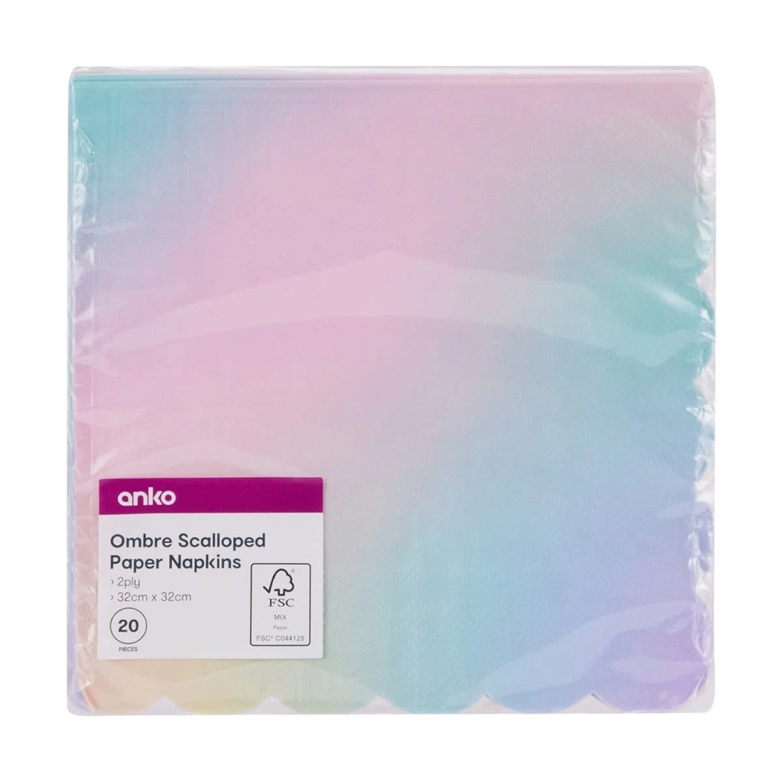 5 20 Pack Ombre Scalloped Paper Napkins, 5 of 5