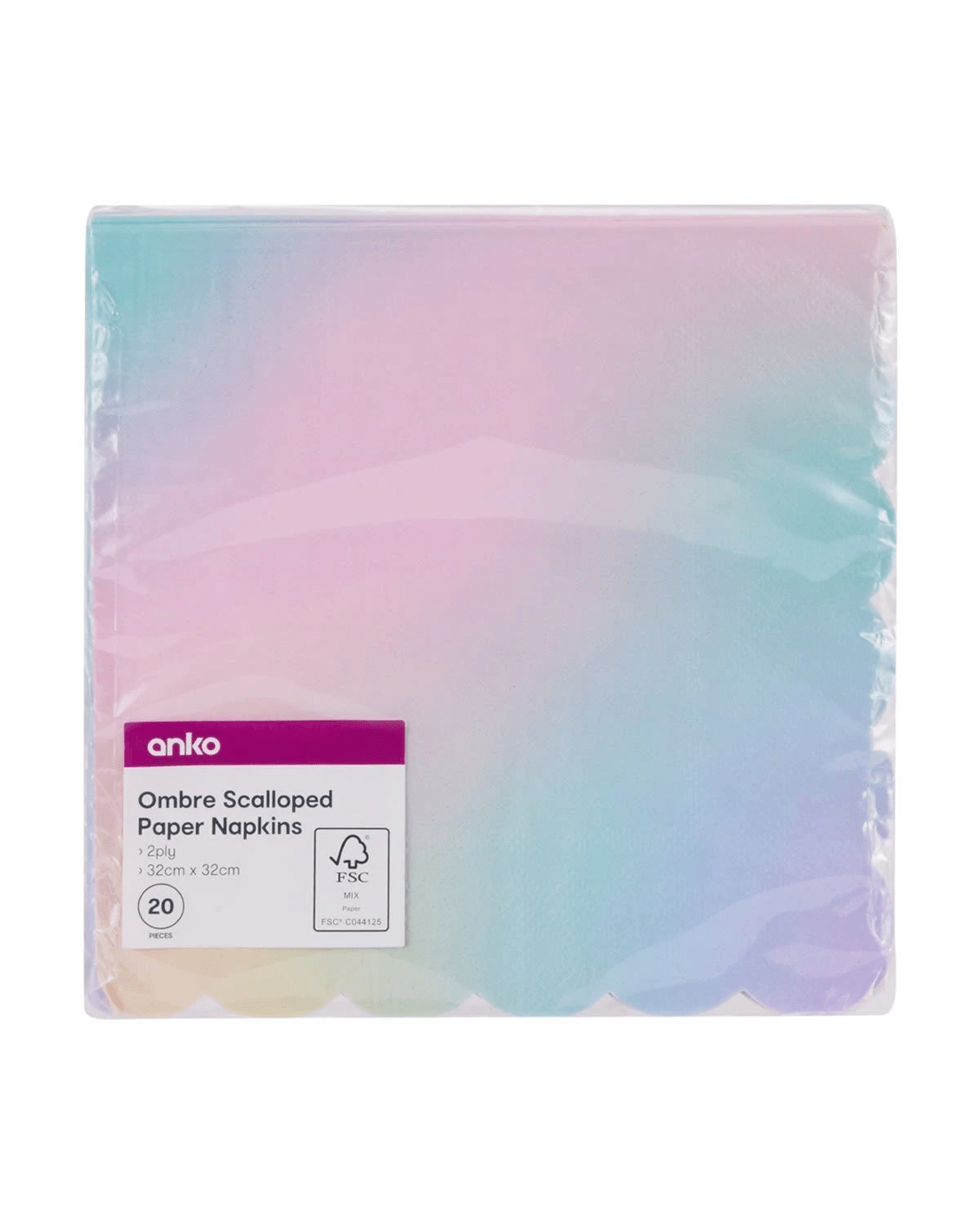 5 20 Pack Ombre Scalloped Paper Napkins, 5 of 5