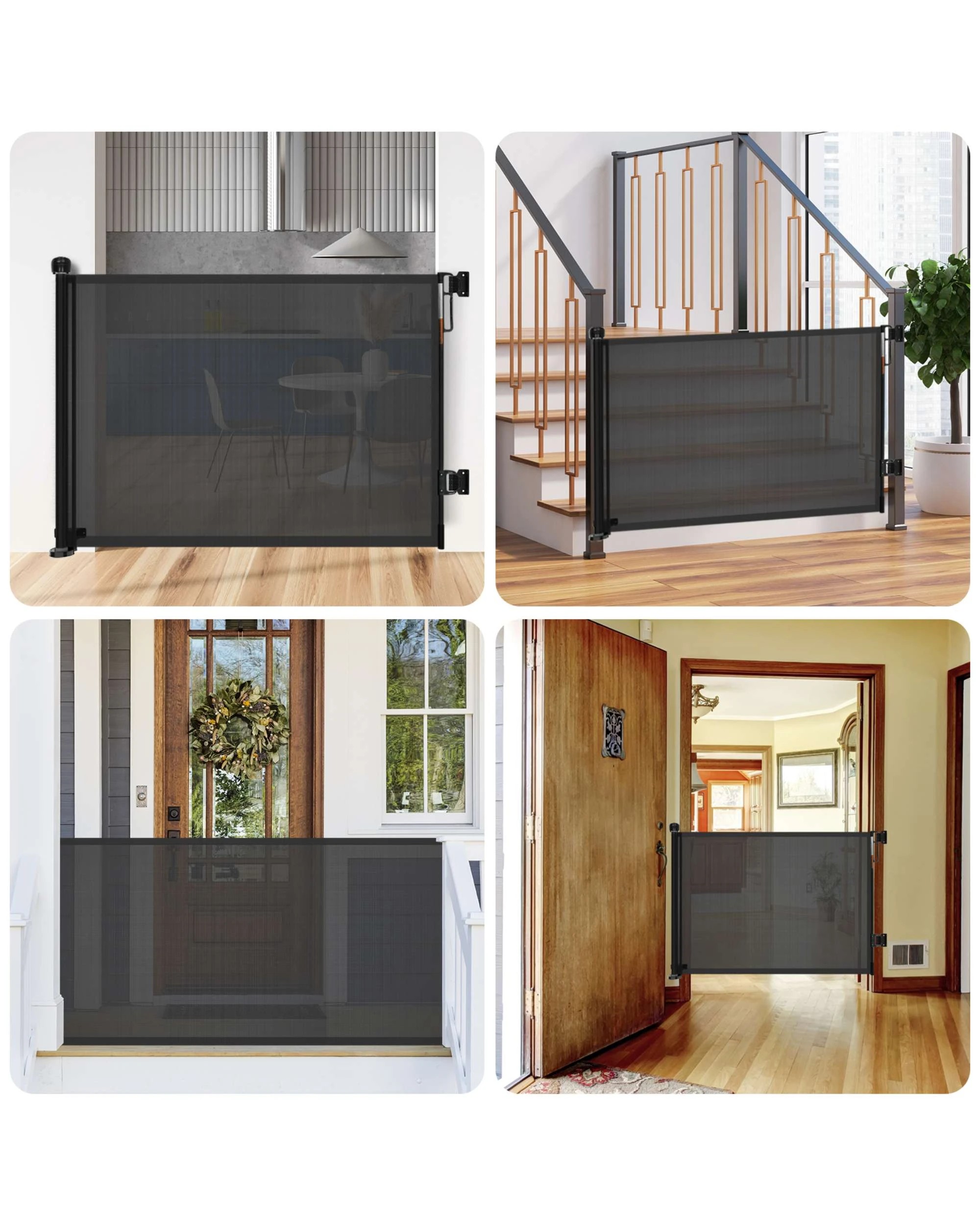 6 Advwin Retractable Pet Gate Pet Safety Fence Pet Door, 6 of 7