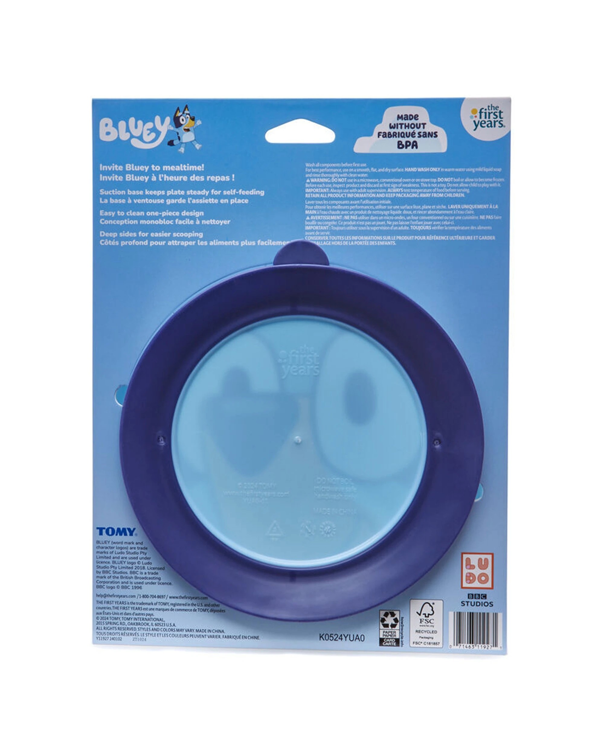 3 The First Years Bluey Character Children's Plate with Suction Base BPA Free 4PK - Blue, 3 of 7