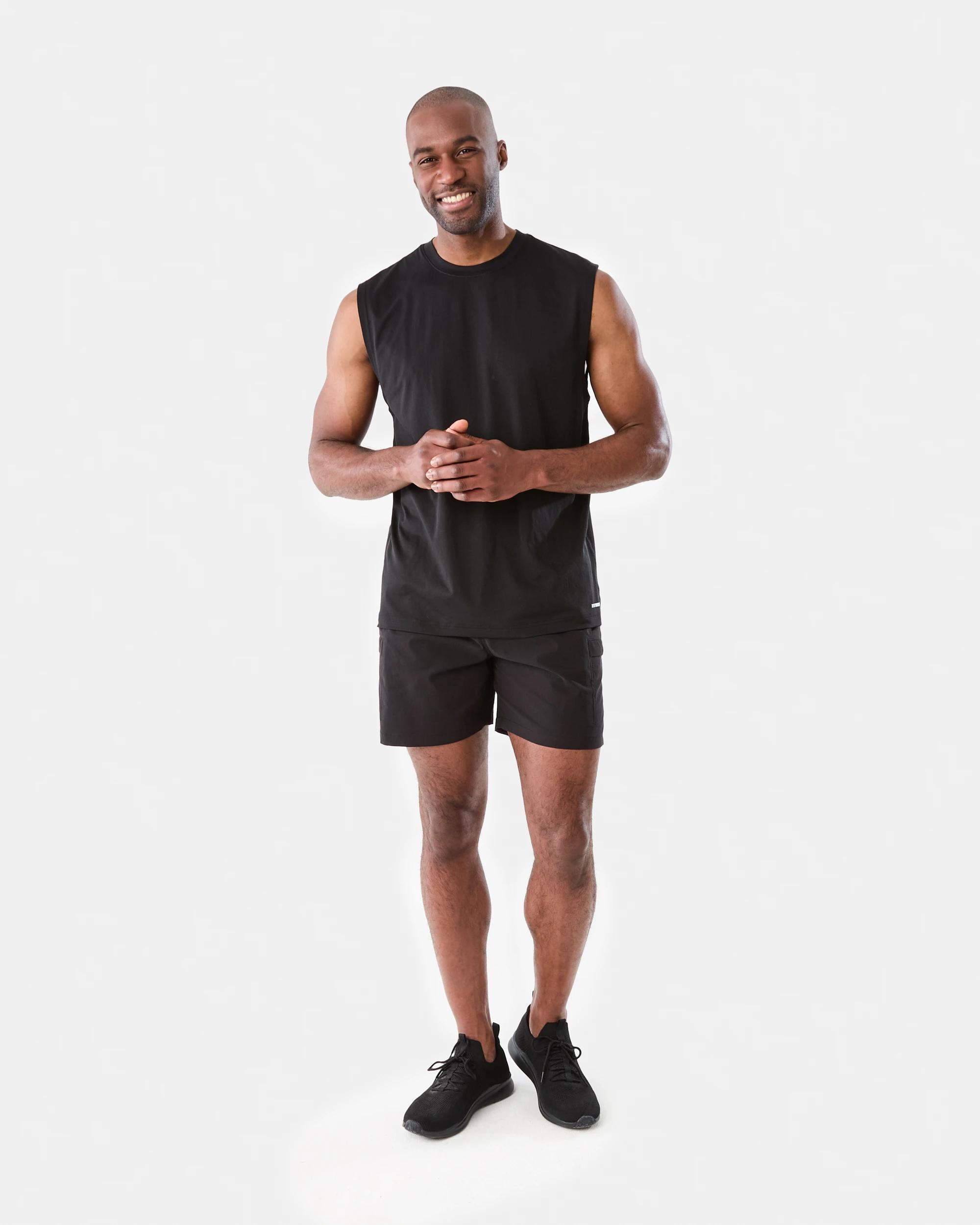 7 Active Mens Training Oversized Muscle BLACK, 7 of 7