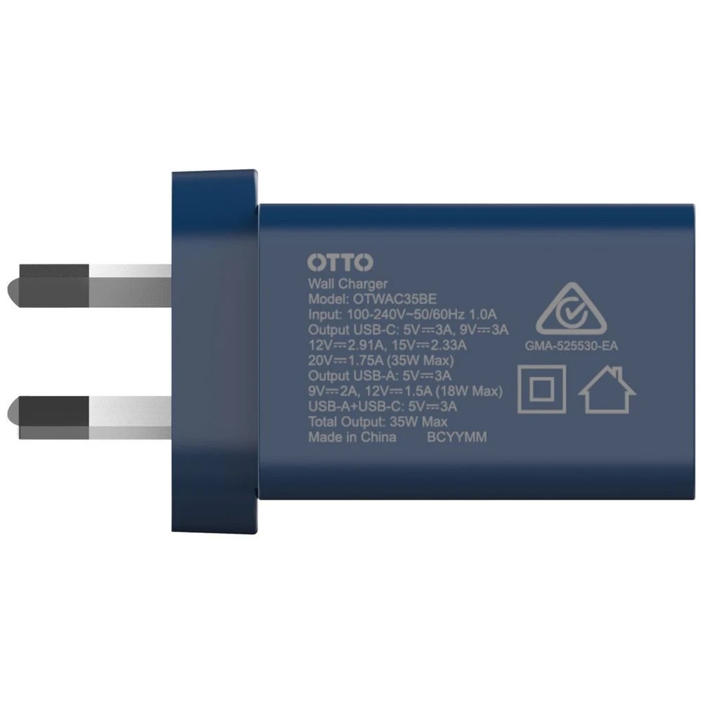3 Otto USB-A and USB-C GAN Wall Charger Blue, 3 of 8