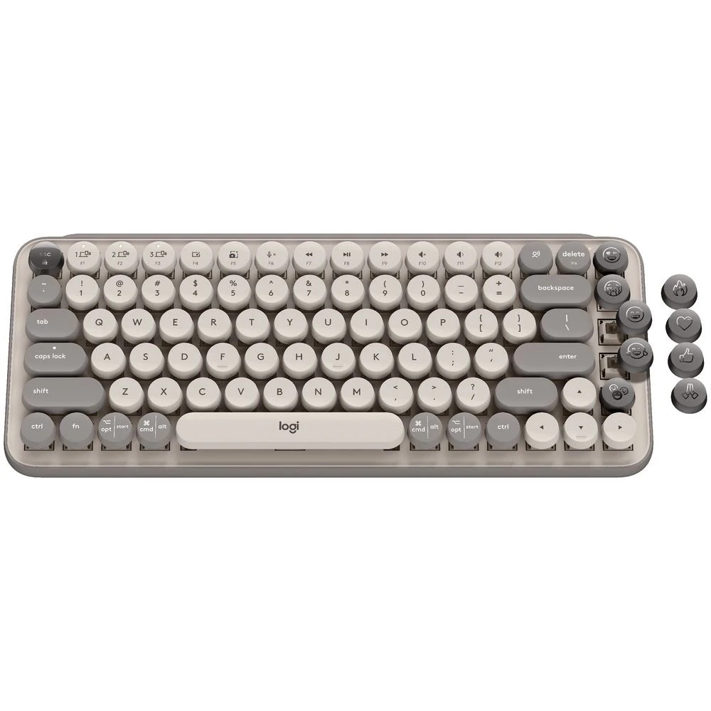 2 Logitech POP Keys Wireless Keyboard Mist Sand, 2 of 7