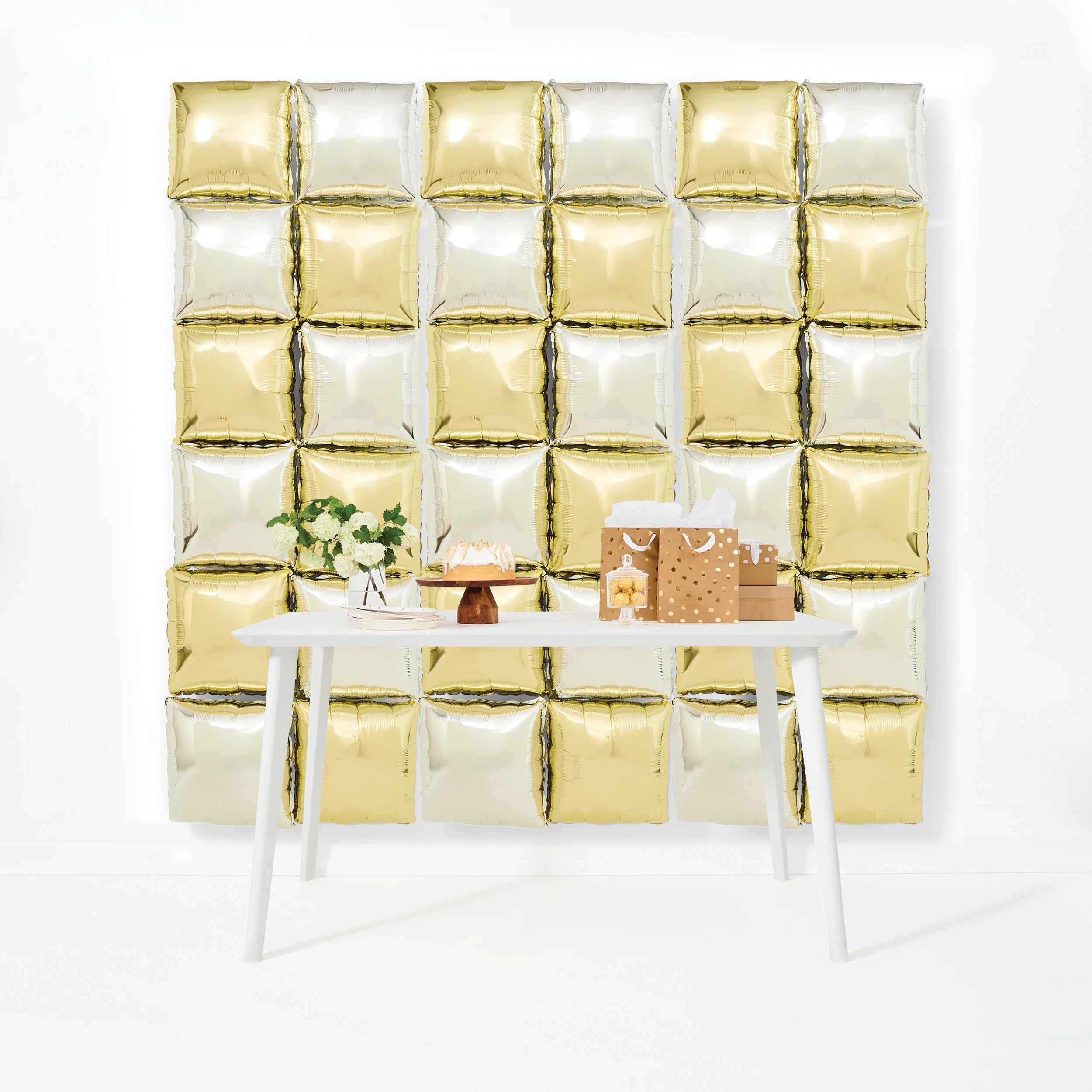 1 36 Piece Gold and Silver Foil Balloon Backdrop, 1 of 5