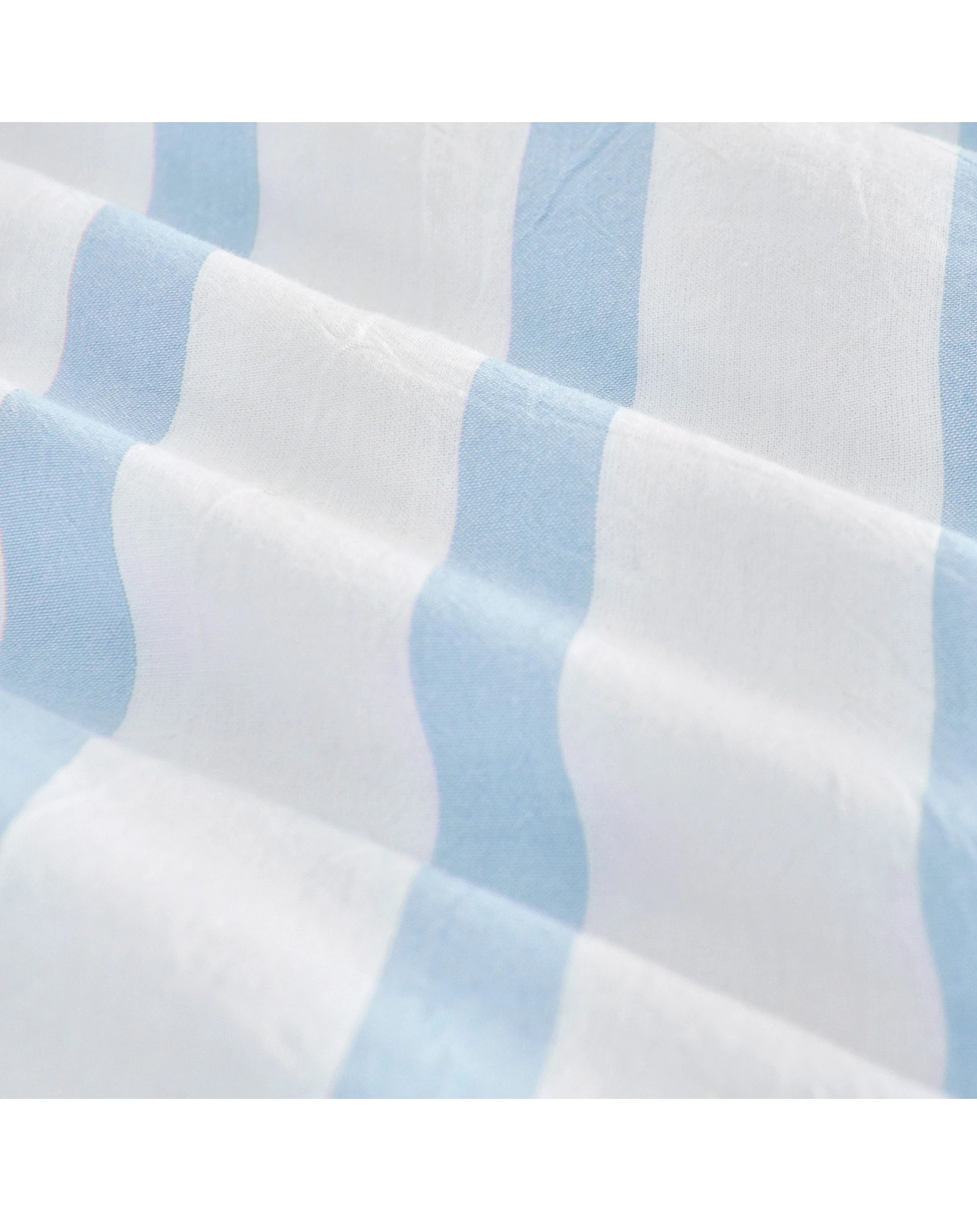 4 Dreamaker Baby Bask Washed Cotton Yarn Dyed Stripe Quilt Cover Set - COT Size - Sky, 4 of 7