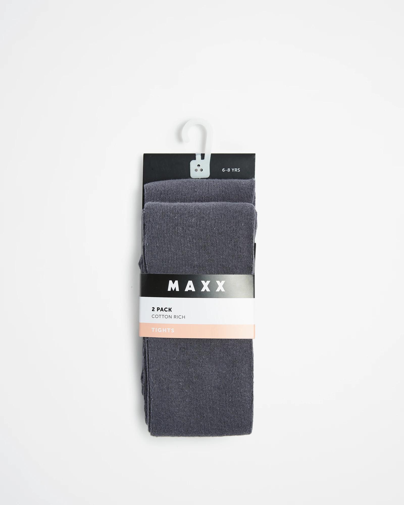 3 School Maxx Girls Tights 2 Pack GREY, 3 of 3