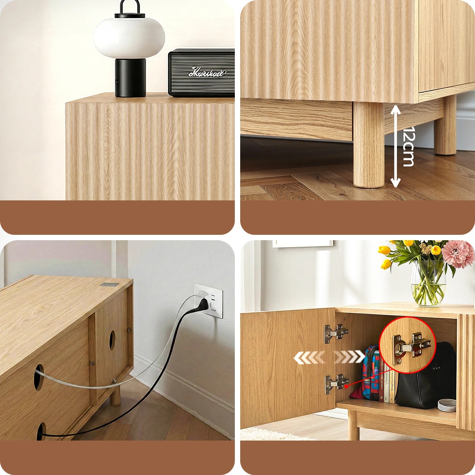 6 Artiss TV Unit Entertainment Unit Storage Cabinet 180cm - Natural, 6 of 9