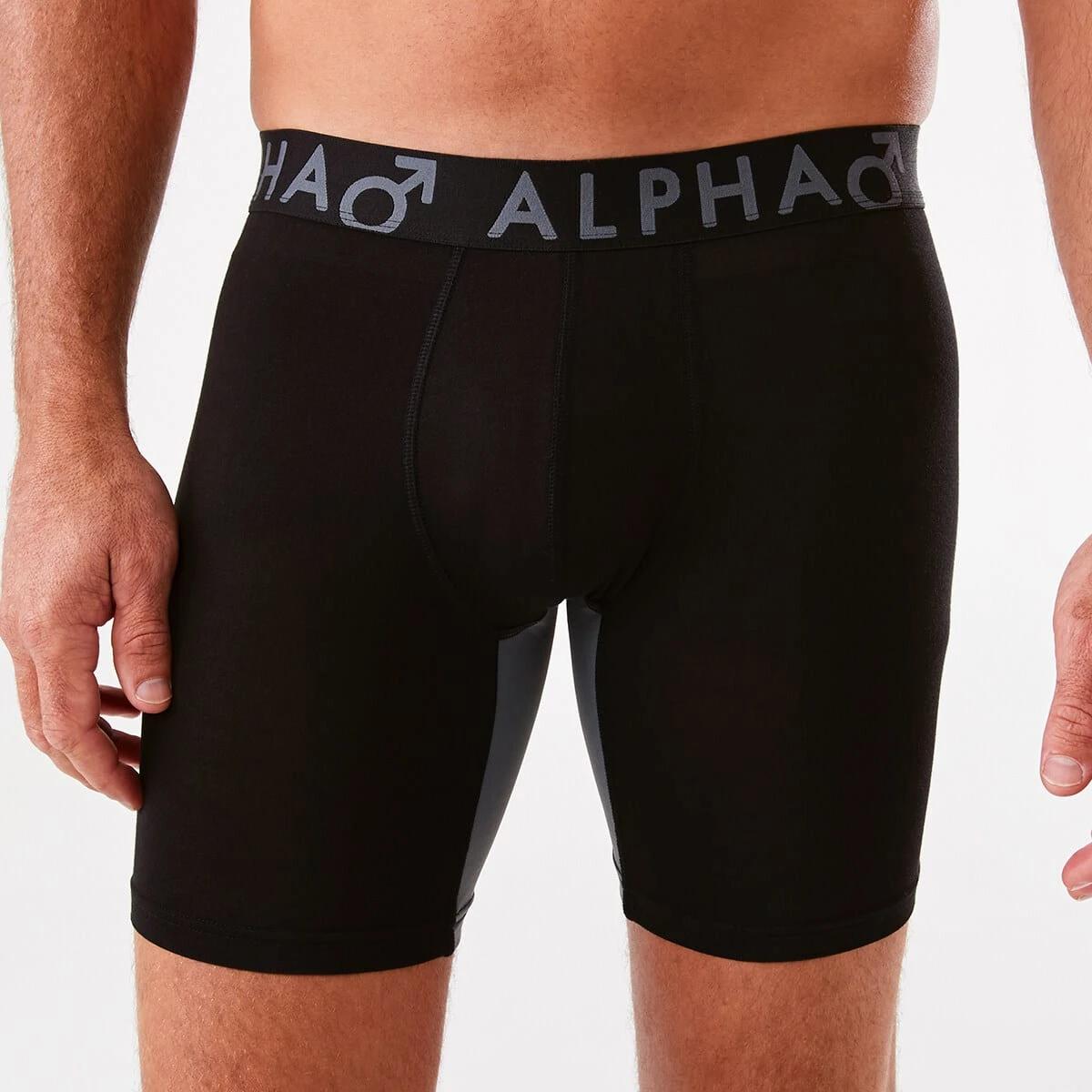 1 Bamboo Mid Length Trunks with Glide Panels BLACK, 1 of 5
