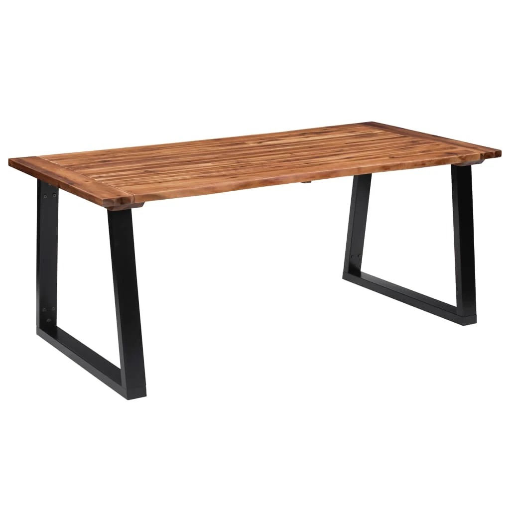 1 Vidaxl Dining Table Solid Acacia Wood - Brown, 1 of 7