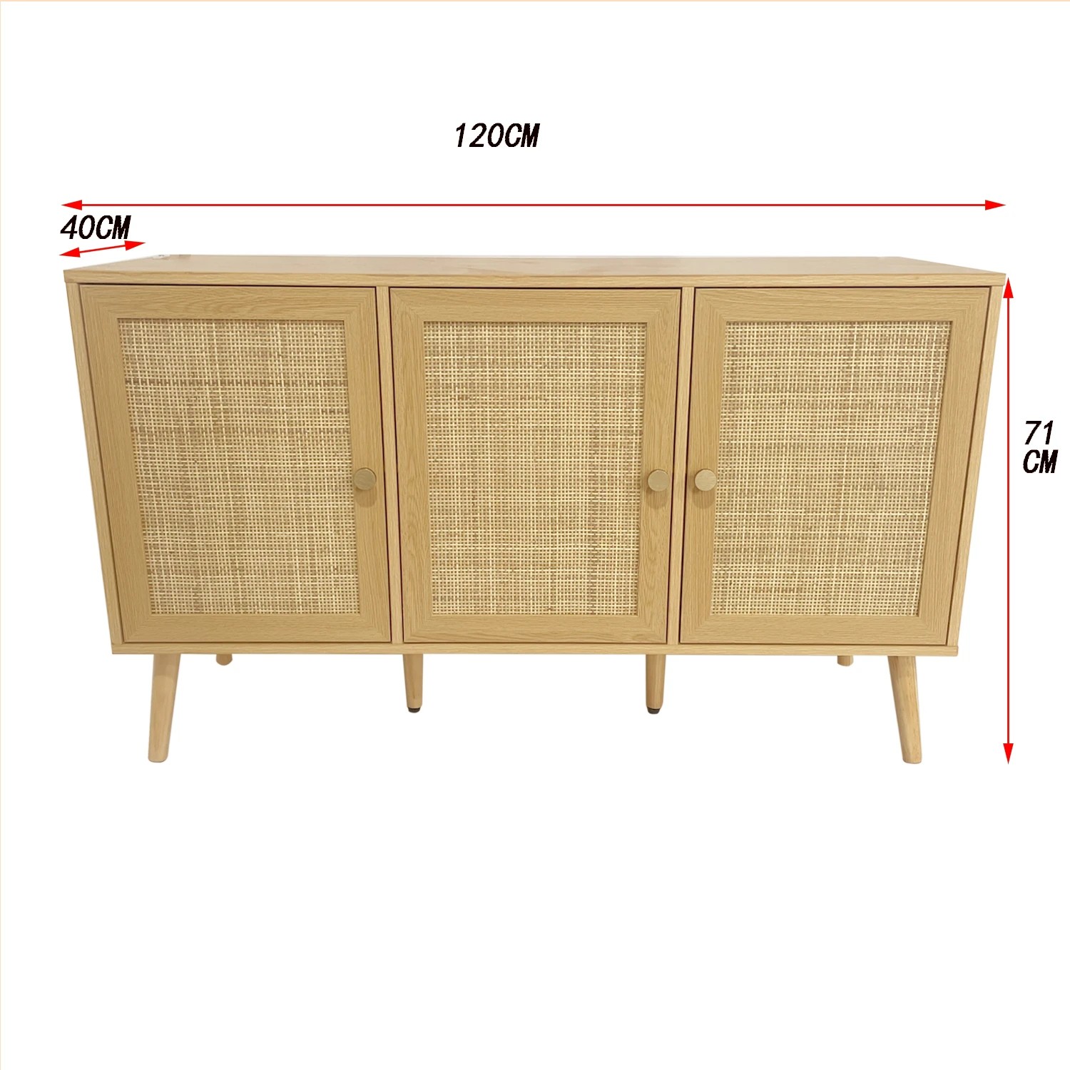4 Foret Rattan Kitchen Sideboard Cabinet Storage Shelf Organizer Hallway Table, 4 of 10