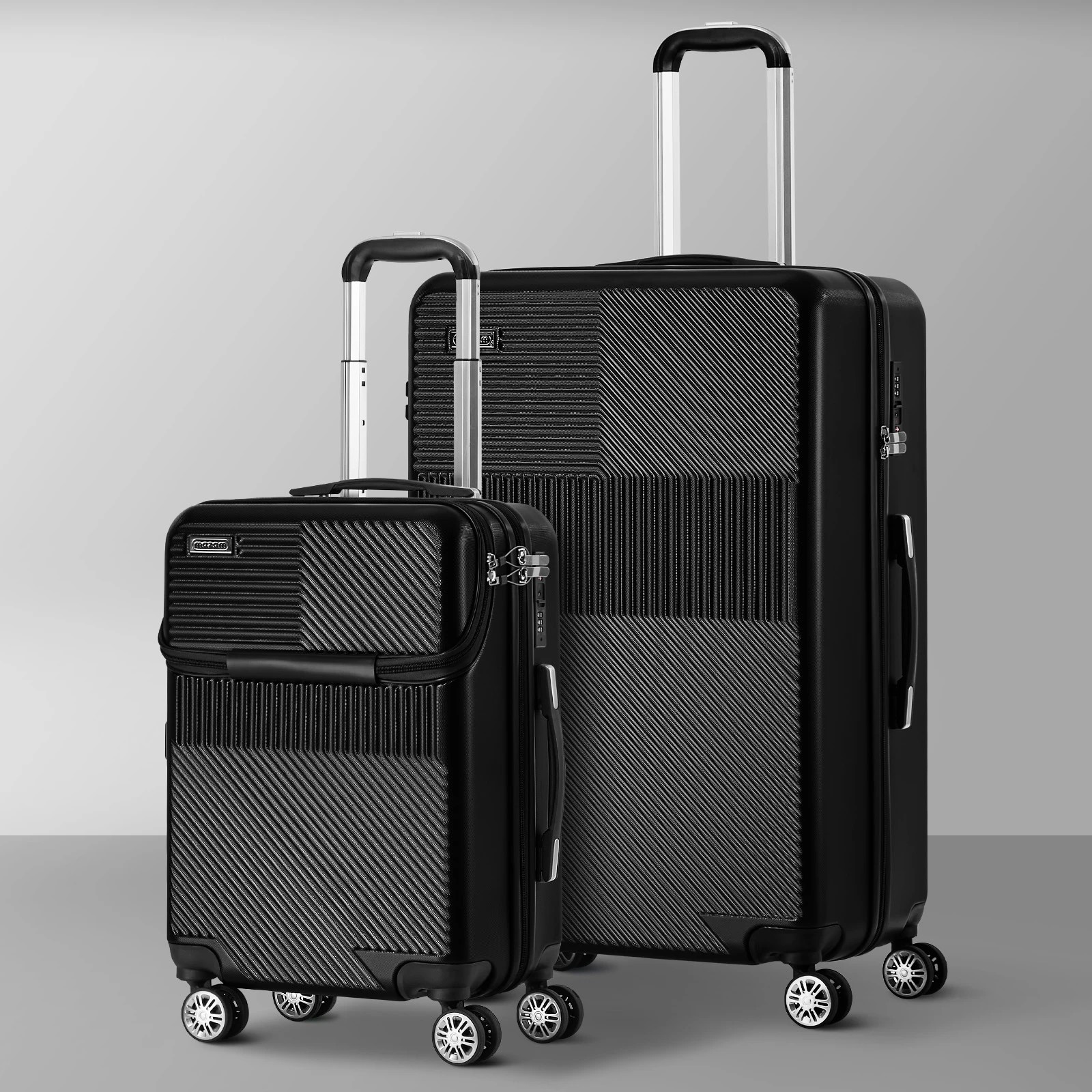 3 Mazam 2PCS Luggage Suitcase Trolley Set TSA Carry On Hard Case - Black, 3 of 9