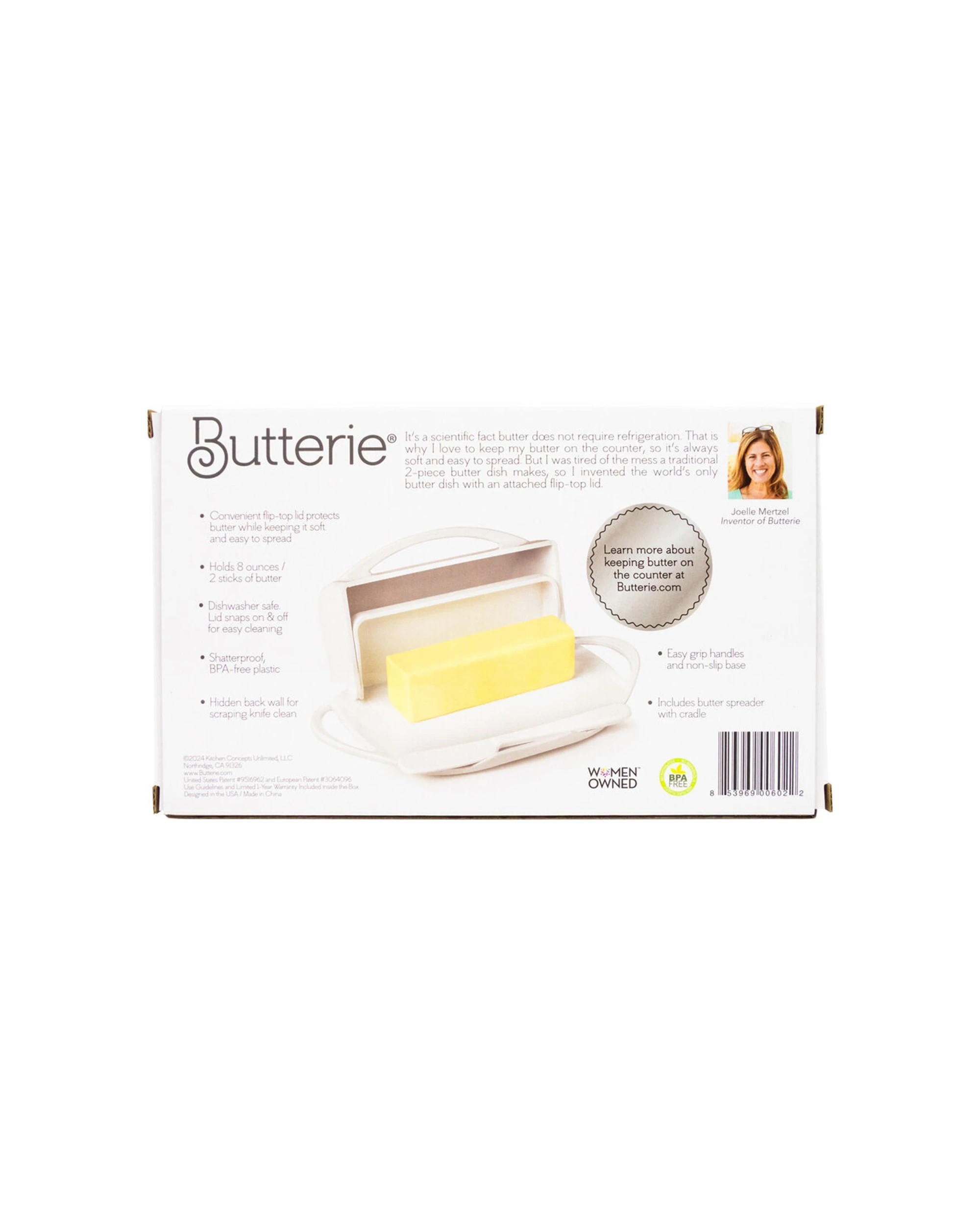 7 Butterie Flip Top Plastic Butter Dish With Spreader 250g Capacity - White, 7 of 7