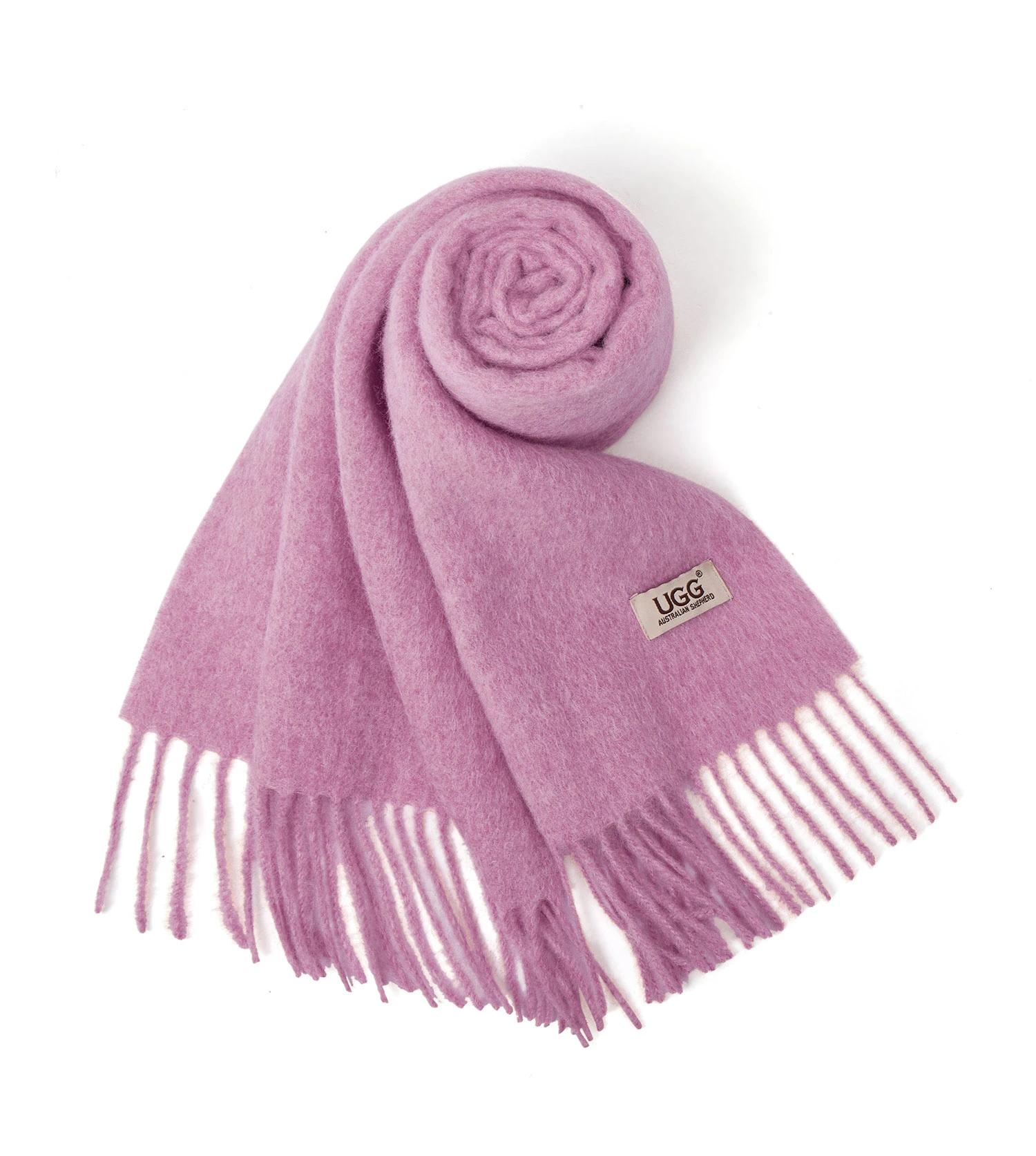 5 Australian Shepherd UGG Fealara 100% Wool Plain Scarf PEACH PINK, 5 of 5