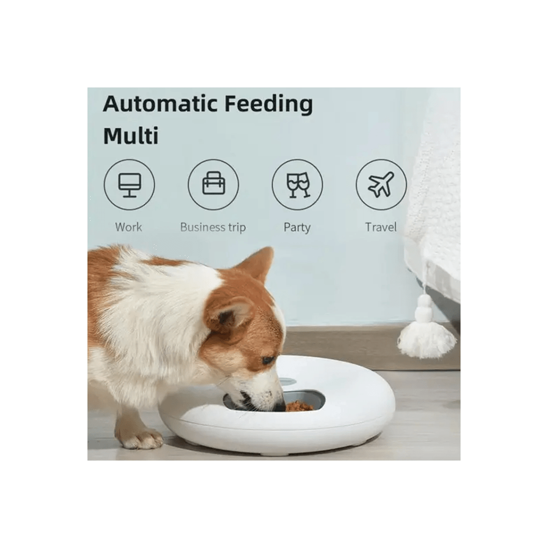 3 TODO Automatic Pet Feeder 180ml x6 Meal Digital Lcd Dog Cat Food Bowl Timer White, 3 of 8