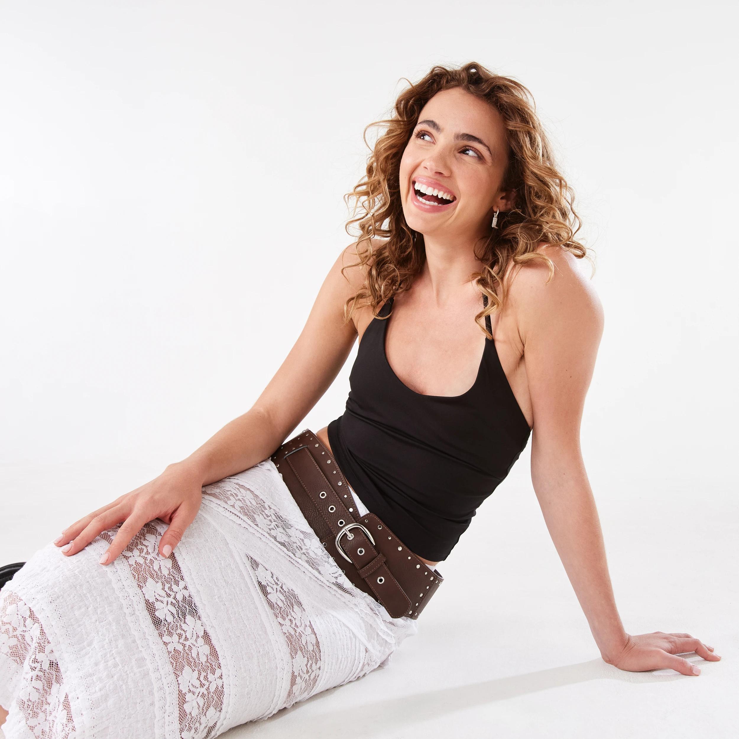 4 Wide Statement Belt CHOCOLATE PLUM, 4 of 5