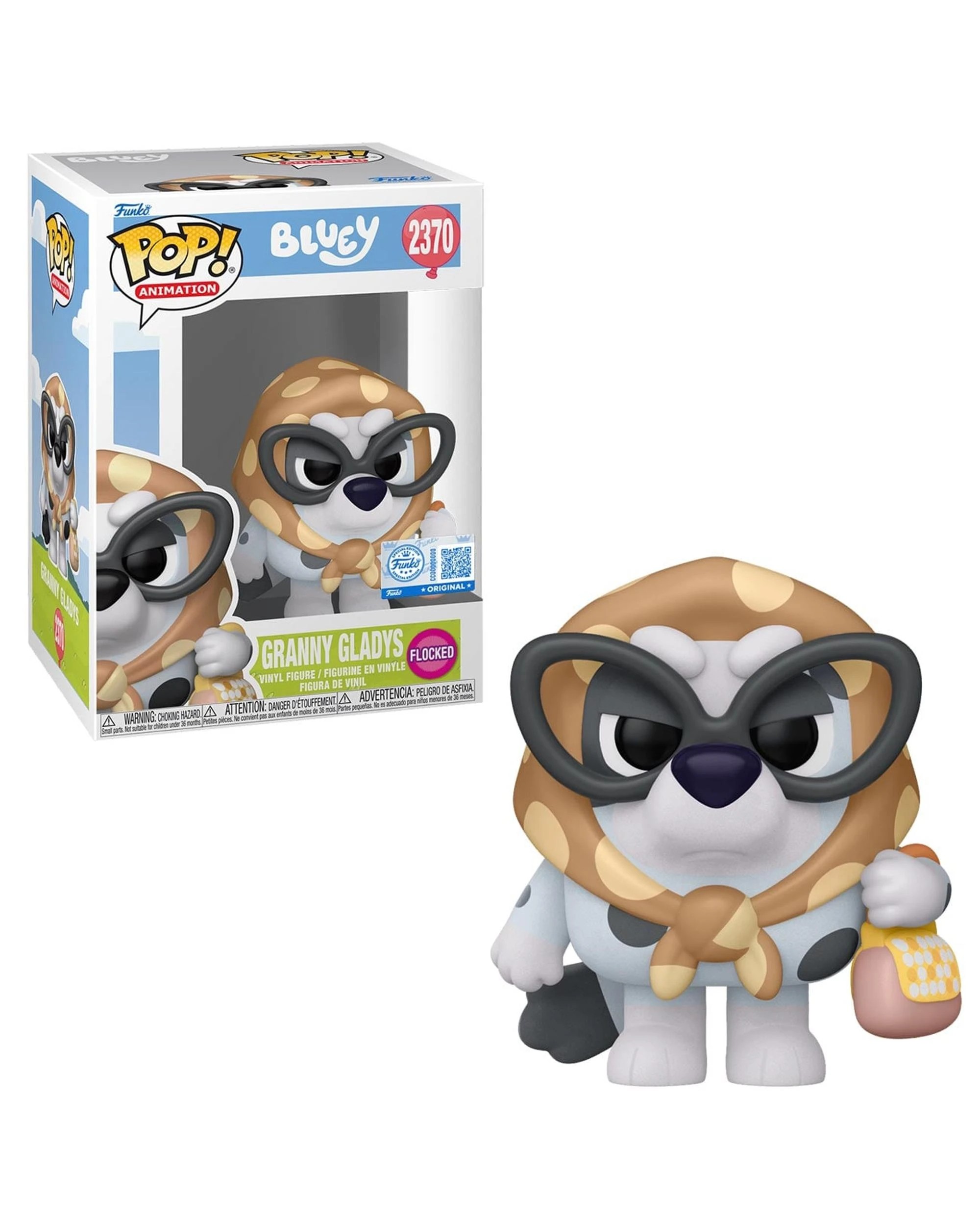 1 Bluey: Granny Gladys Flocked Funko POP! Vinyl, 1 of 3