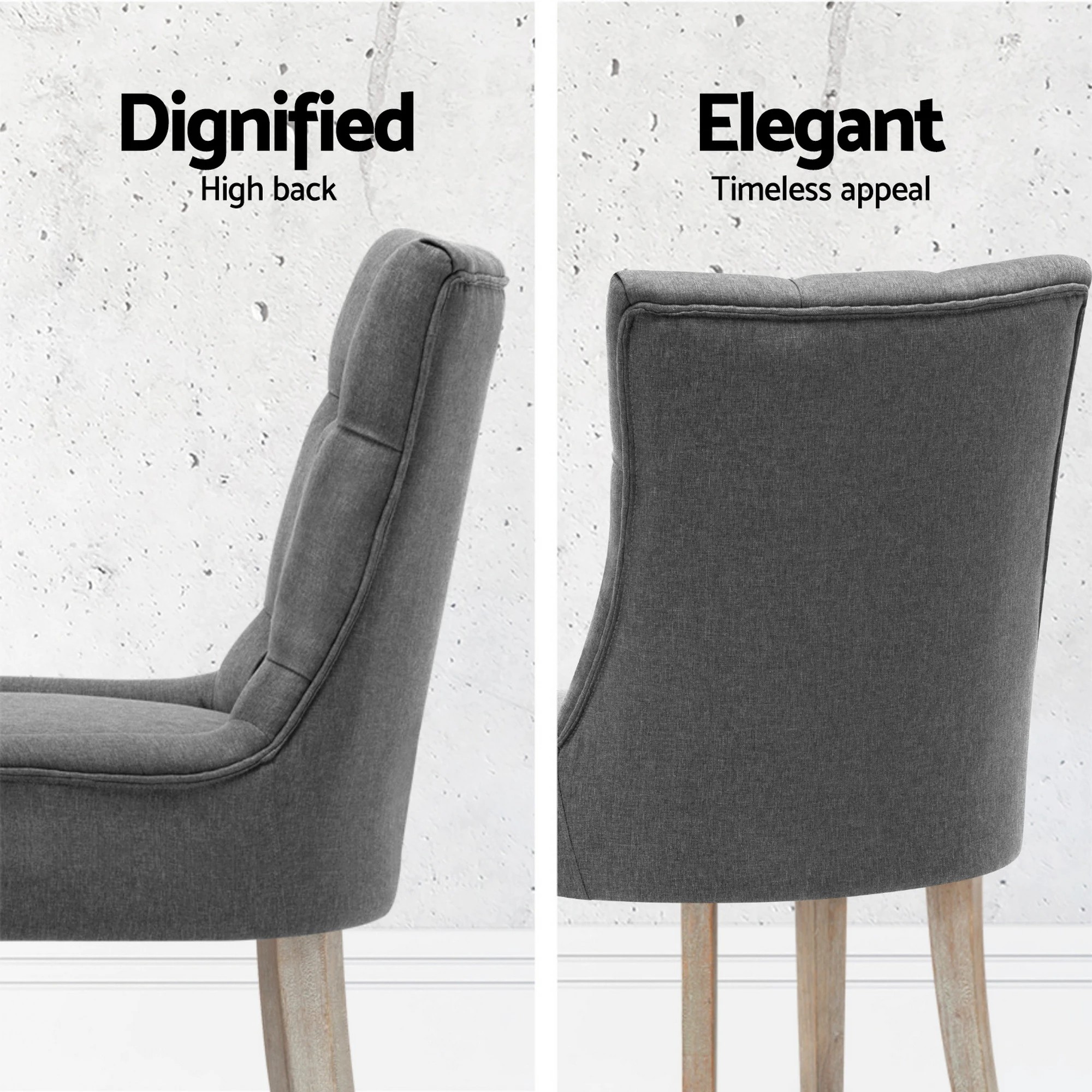 4 Artiss Dining Chairs Set of 4 Linen French Provincial - Grey, 4 of 5