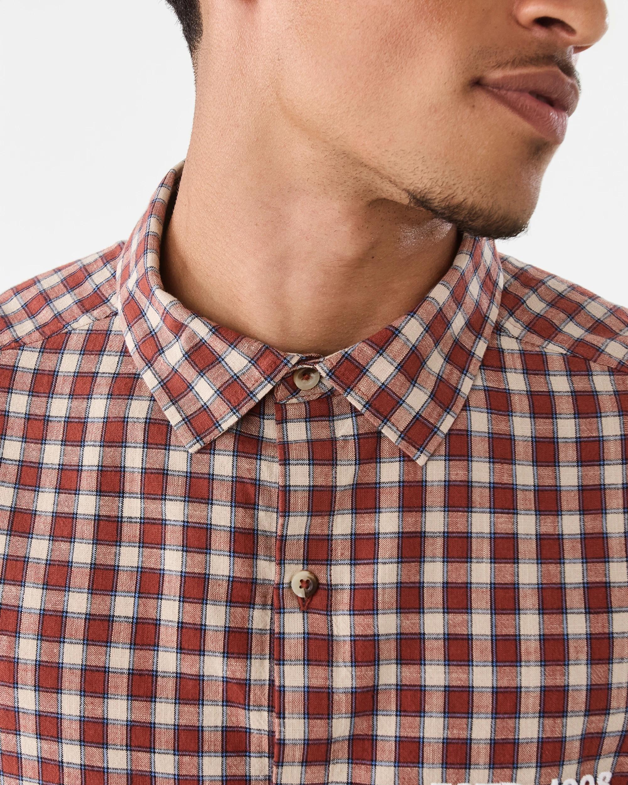 6 Long Sleeve Boxy Shirt Red Check, 6 of 9