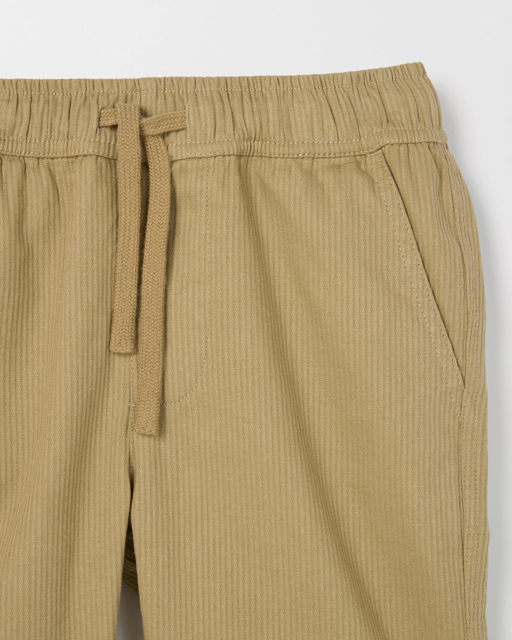 2 Target Kids Textured Stripe Denim Shorts TAN, 2 of 2