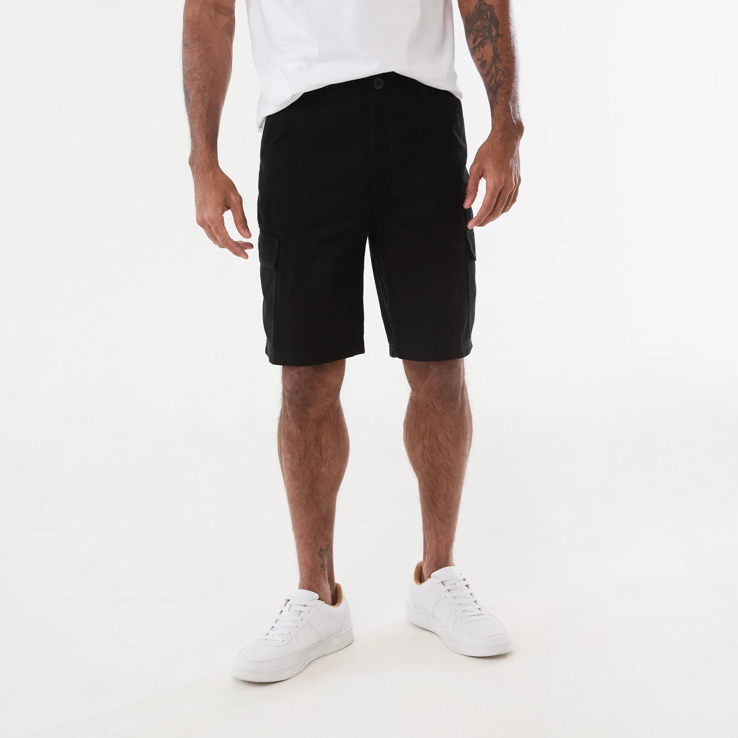 6 Fitted Waist Cargo Shorts BLACK, 6 of 6