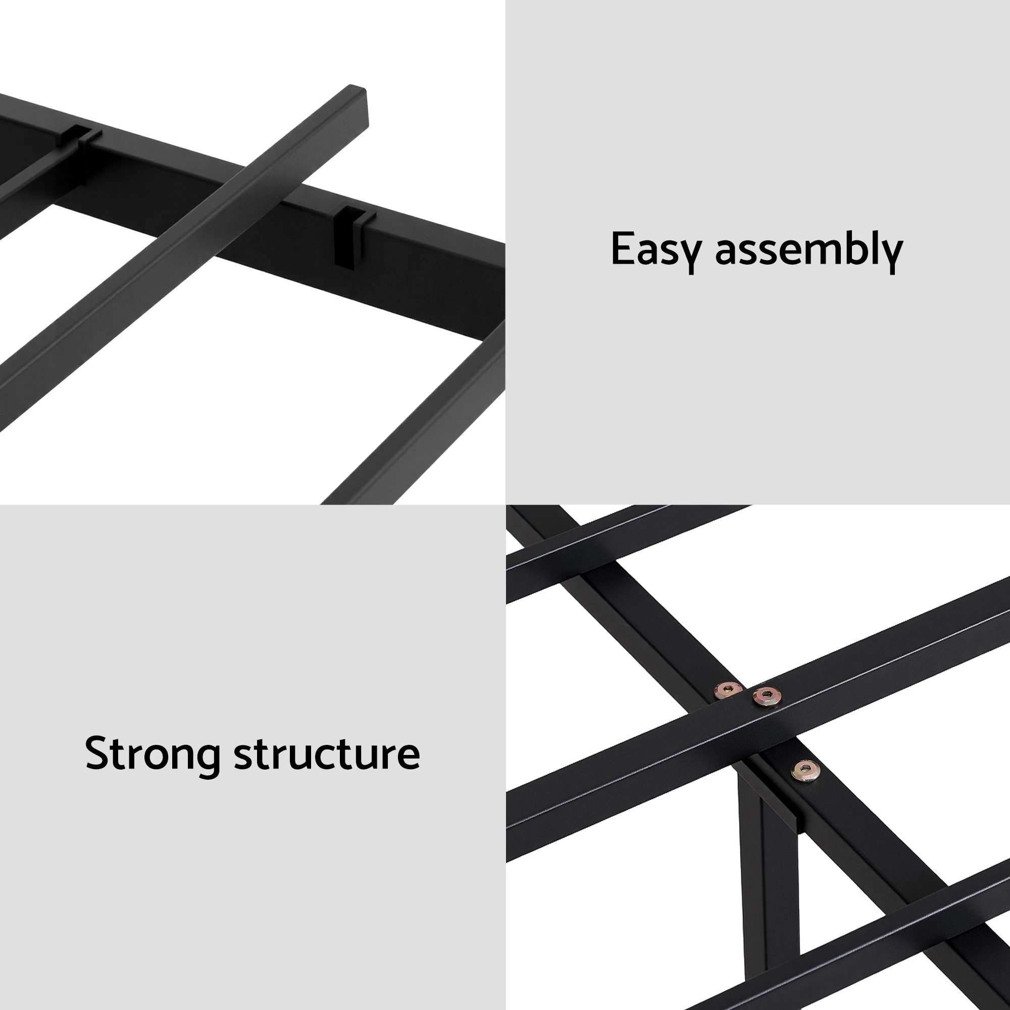 7 Artiss Metal Bed Frame Queen Size Storage Headboard Charge Station LED 4 Drawers - Black, 7 of 8