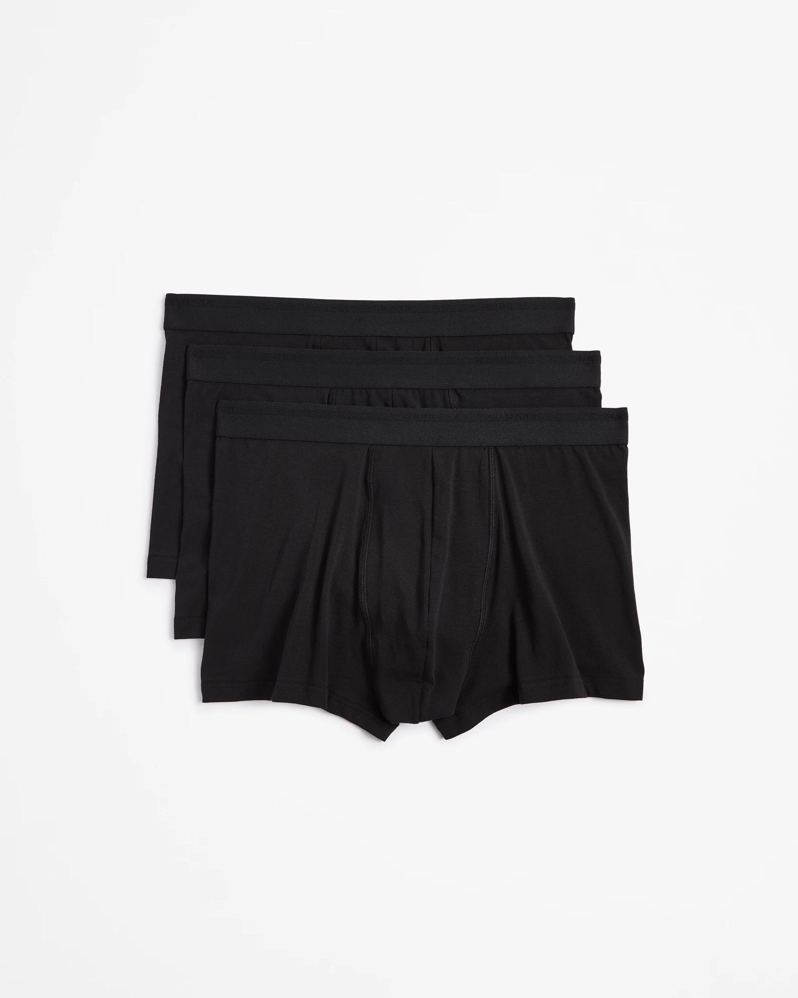 1 3 Pack Australian Cotton Blend Hipster Trunks - Maxx BLACK, 1 of 3