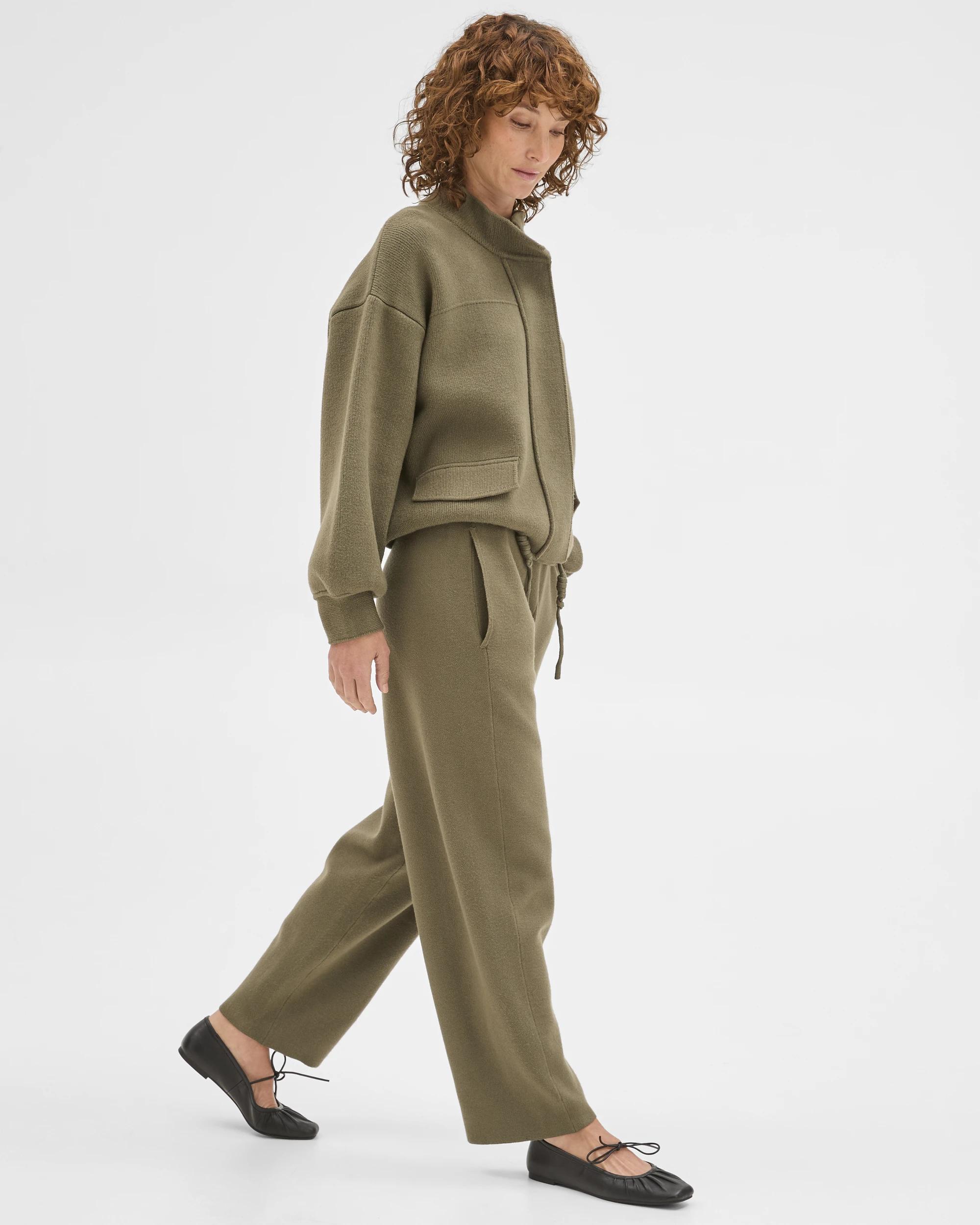 3 Target Woman Clean Knit Barrel Leg Pants DUSTY OLIVE, 3 of 5