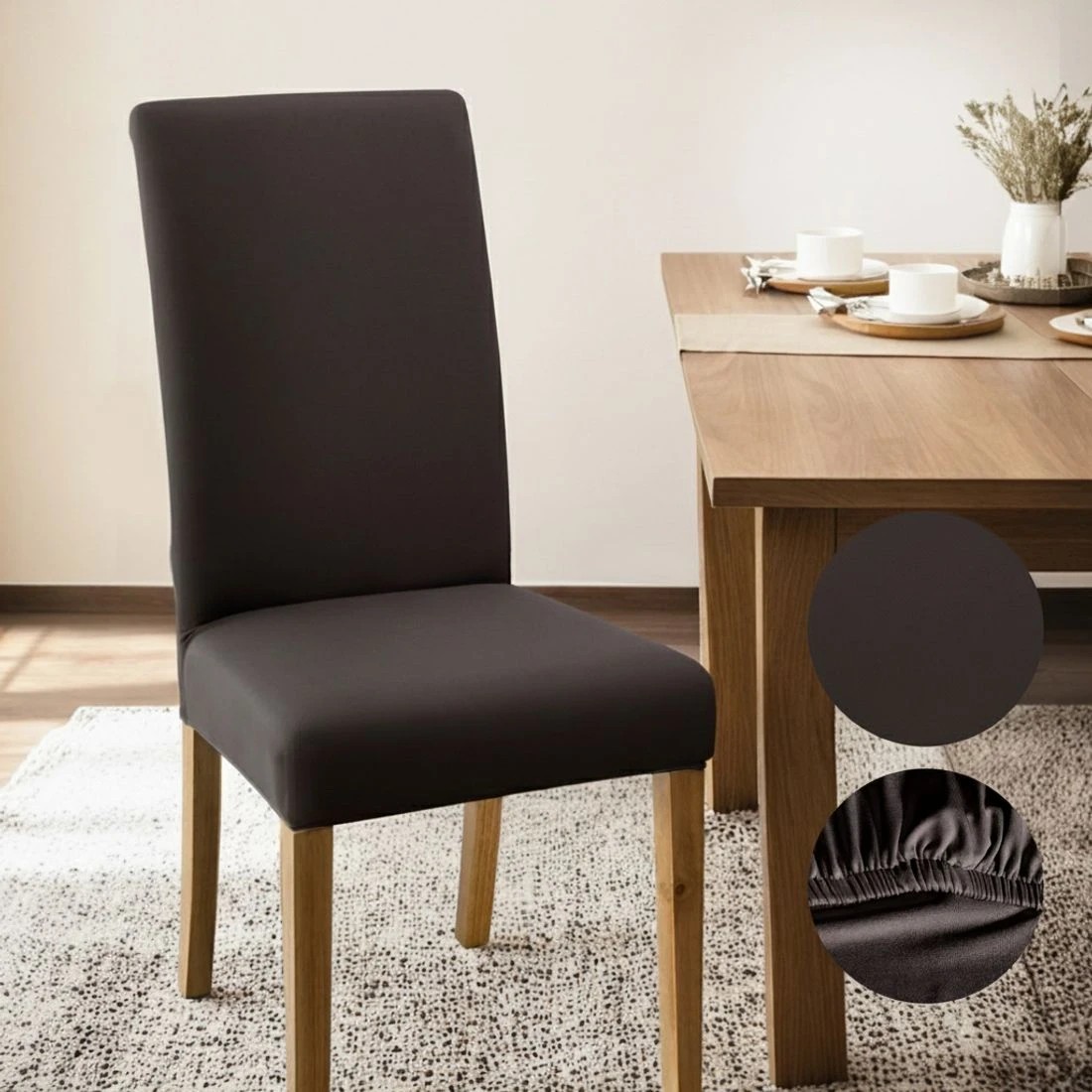 4 Artiss Dining Chair Covers 4x Slipcovers Spandex Stretch Banquet Party Dark - Charcoal, 4 of 6