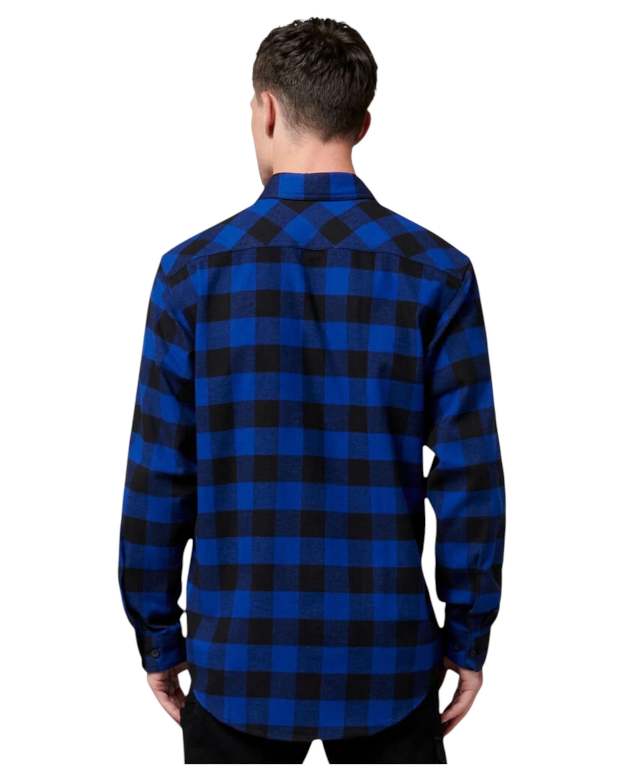 3 Hard Yakka Mens Foundation New Check Flannel Shirt Blue BLUE CHECK, 3 of 6