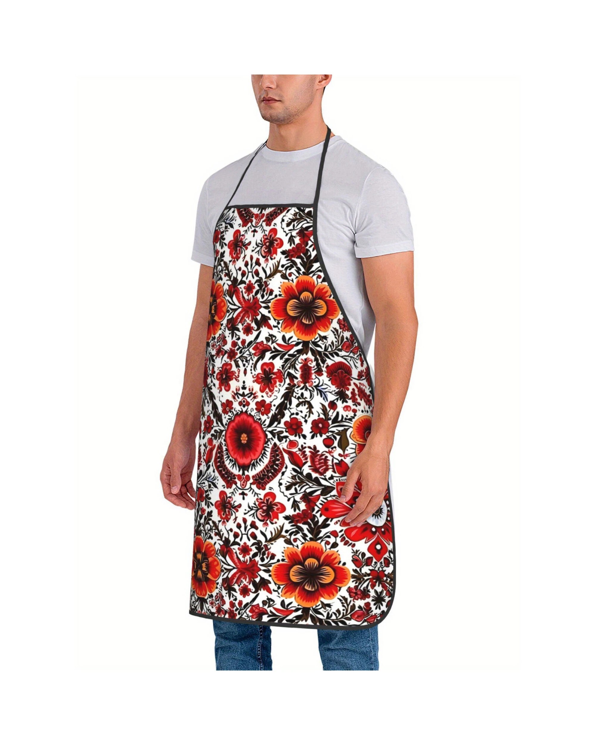 4 BR Home Ukrainian Traditional Print Apron with Vintage Floral Design, 4 of 4
