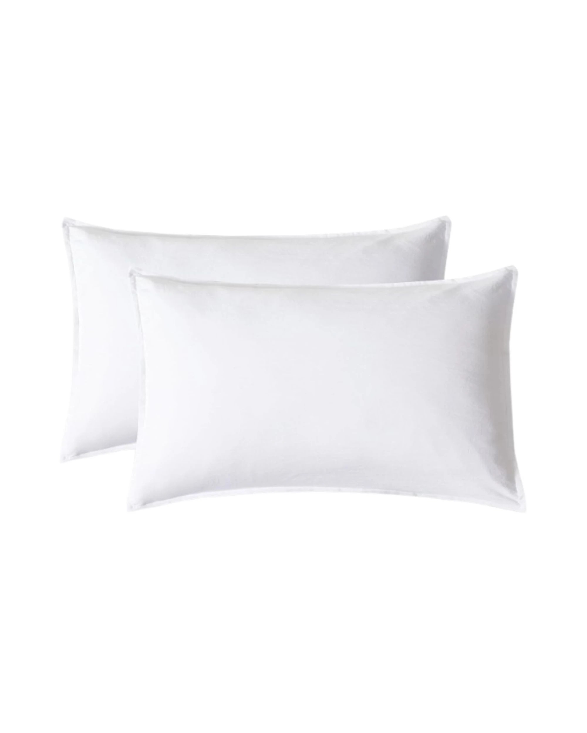 1 CleverPolly 2-Pack Vintage Washed Microfibre King Pillowcases - White, 1 of 4