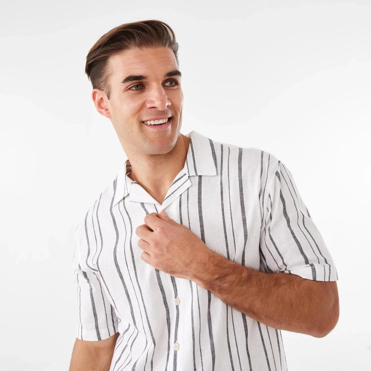 5 Short Sleeve Cotton Linen Stripe Shirt LINEN STRIPE, 5 of 9