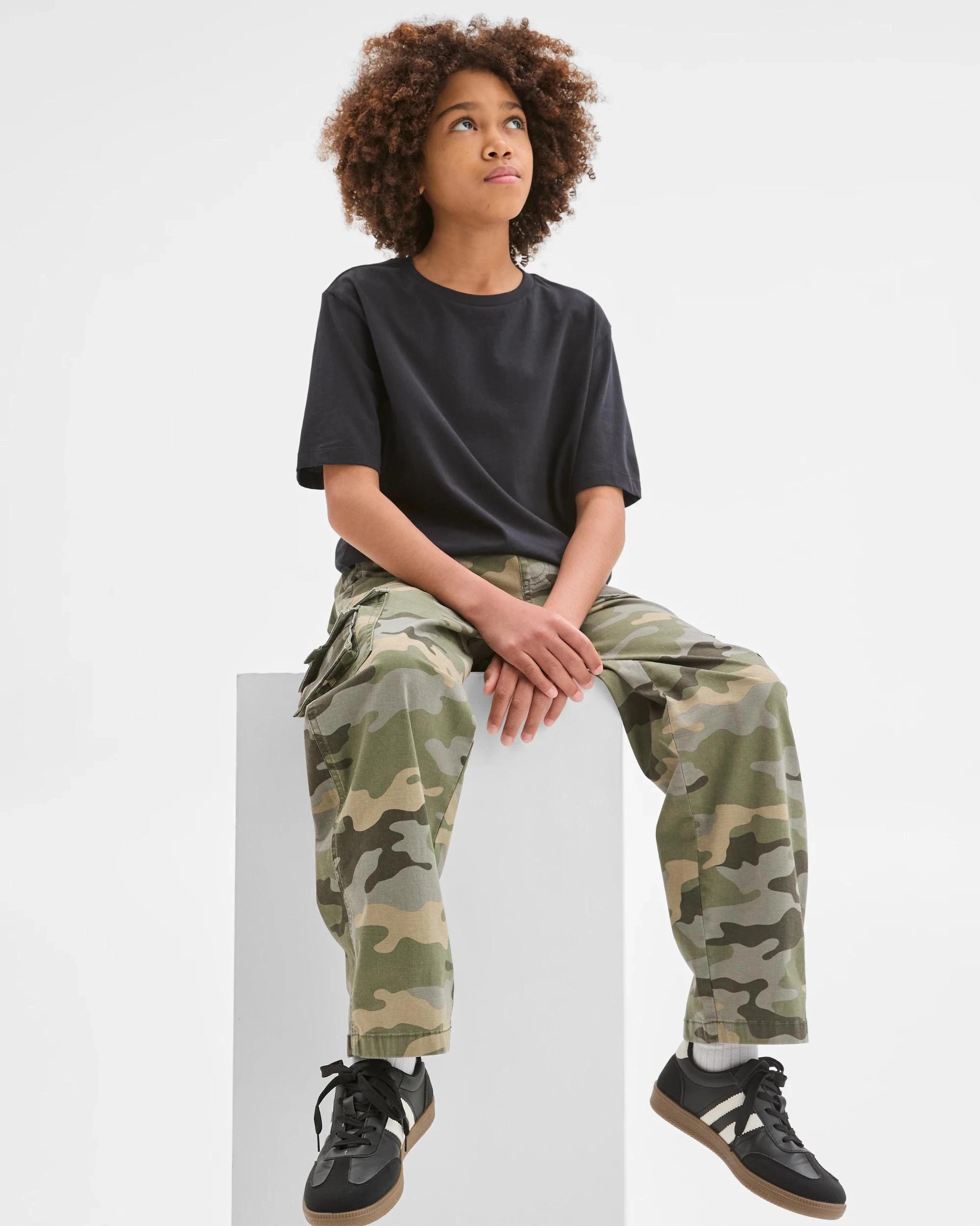 1 Target Kids Loose Fit Cargo Pants TAN, 1 of 7