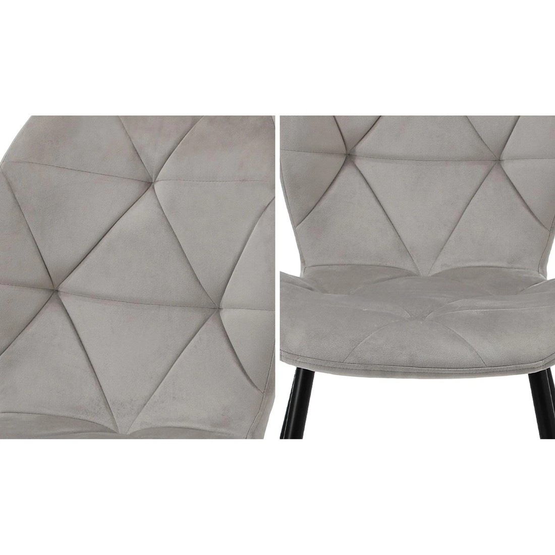 3 Oikiture Set Of 6 Dining Chairs Kitchen Chair Padded Seat High Back Velvet
 - Grey, 3 of 10