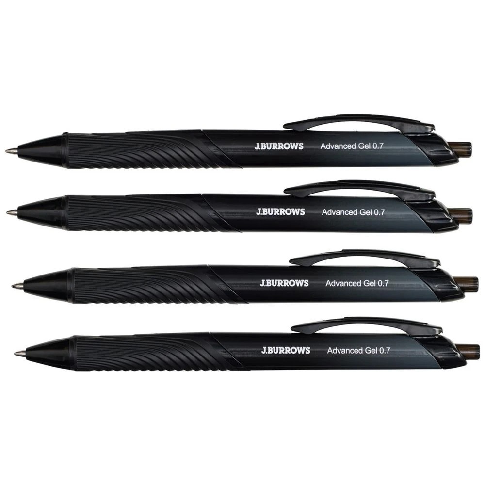 3 J.Burrows Retractable Advanced Gel Pen Black 4 Pack, 3 of 5