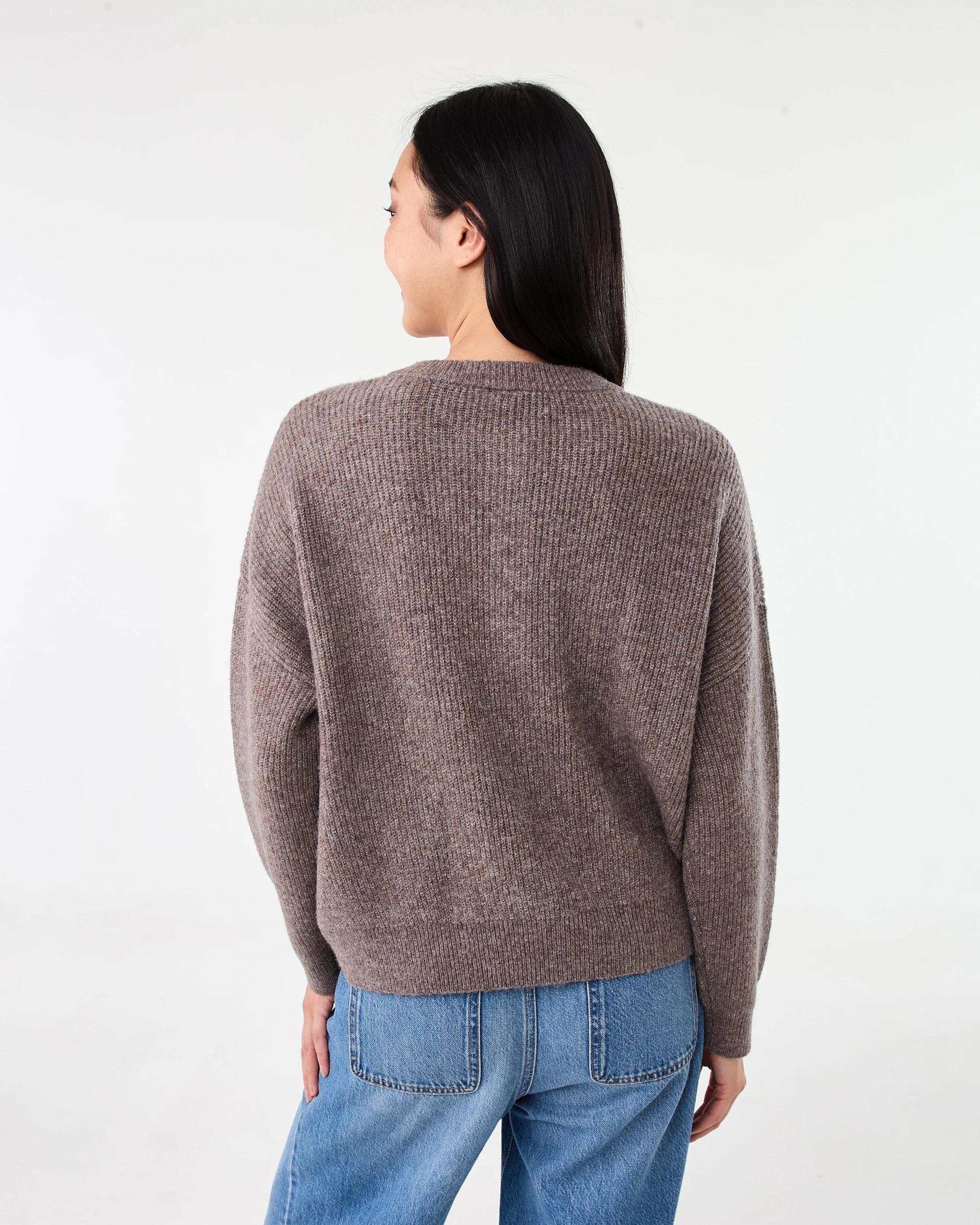 3 Quarter Button Jumper Taupe Mrl, 3 of 6