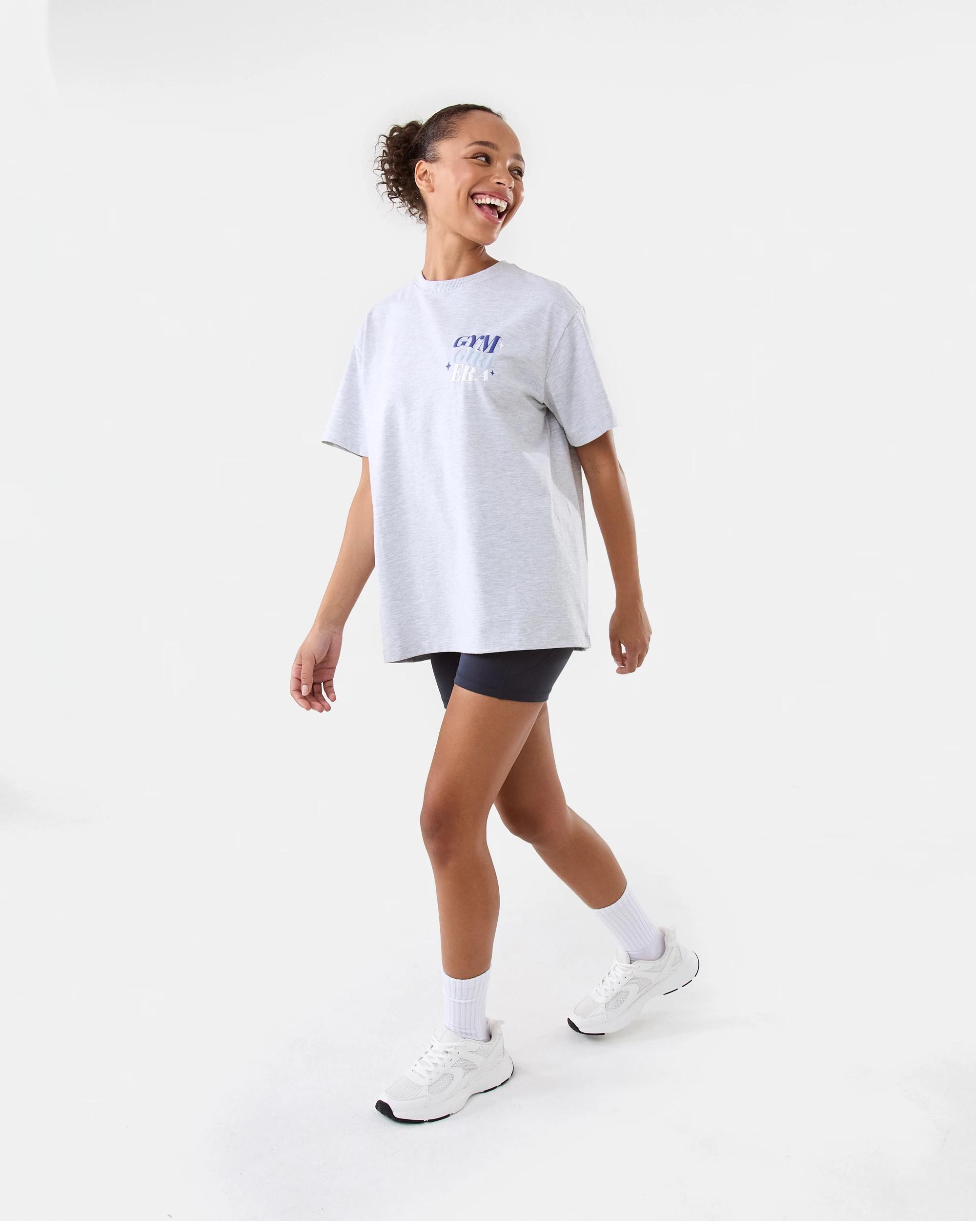 4 Active Womens Oversized Gym T-shirt Heather, 4 of 8