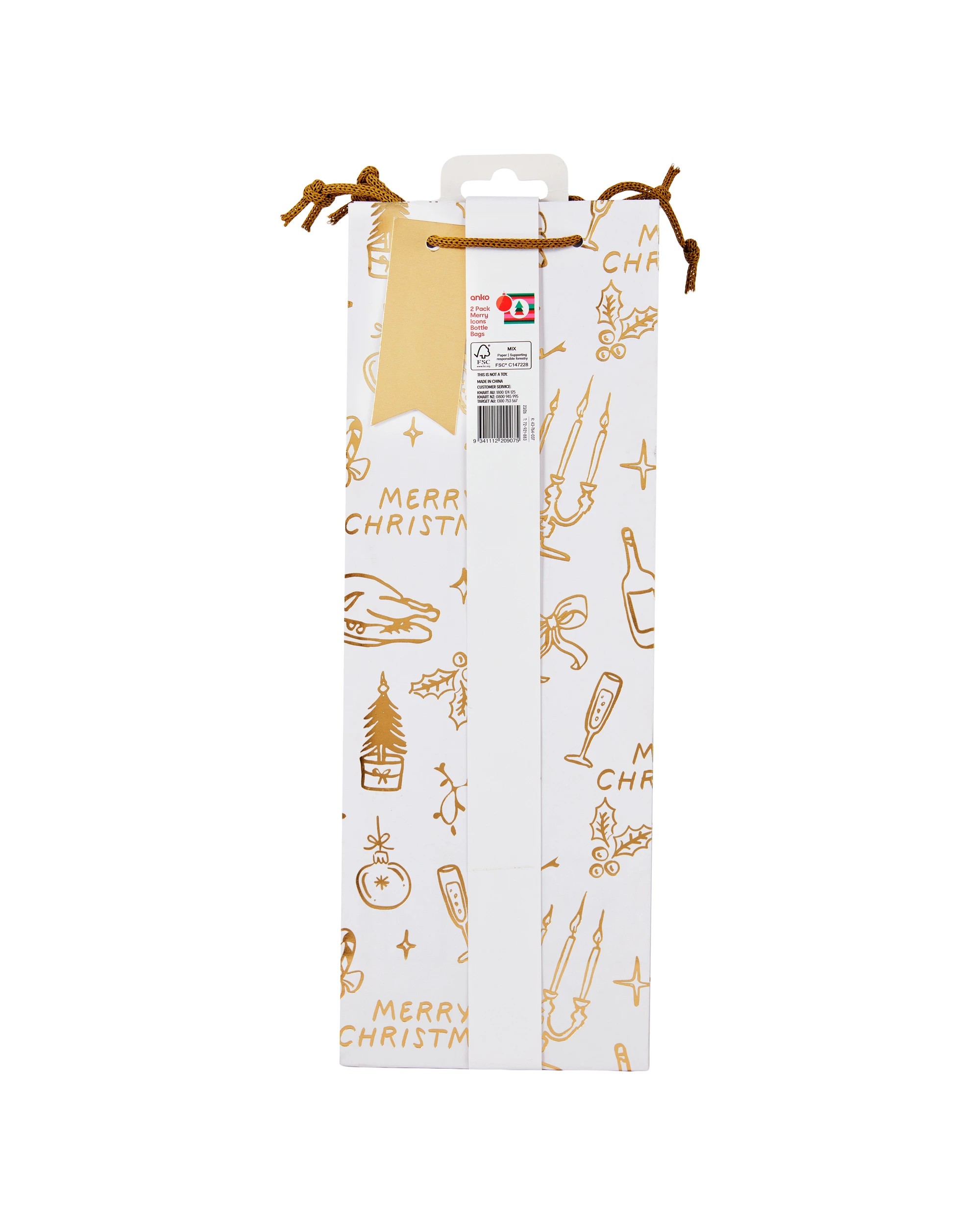 5 2 Pack Merry Icons Bottle Bags, 5 of 5