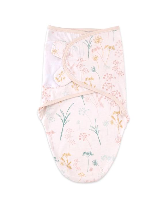 Little Haven Cotton Hooded Swaddle Wild Flower 0-3 Months Adjustable Tabs - Multi