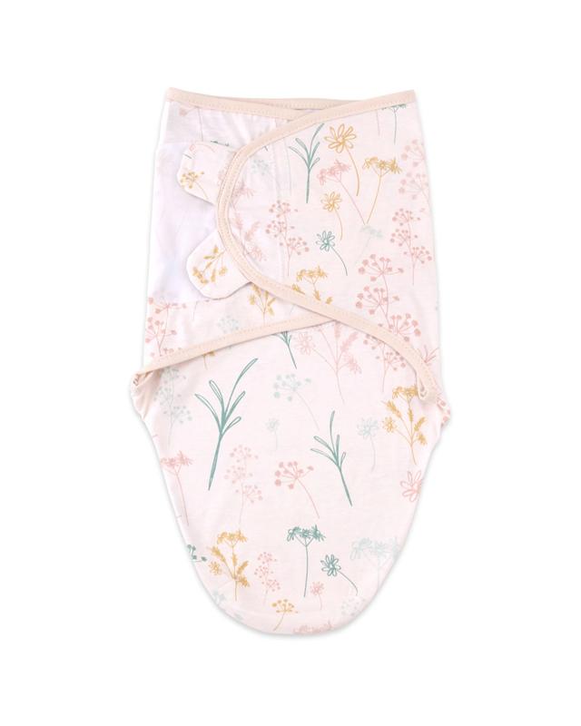 Little Haven Cotton Hooded Swaddle Wild Flower 0-3 Months Adjustable Tabs - M