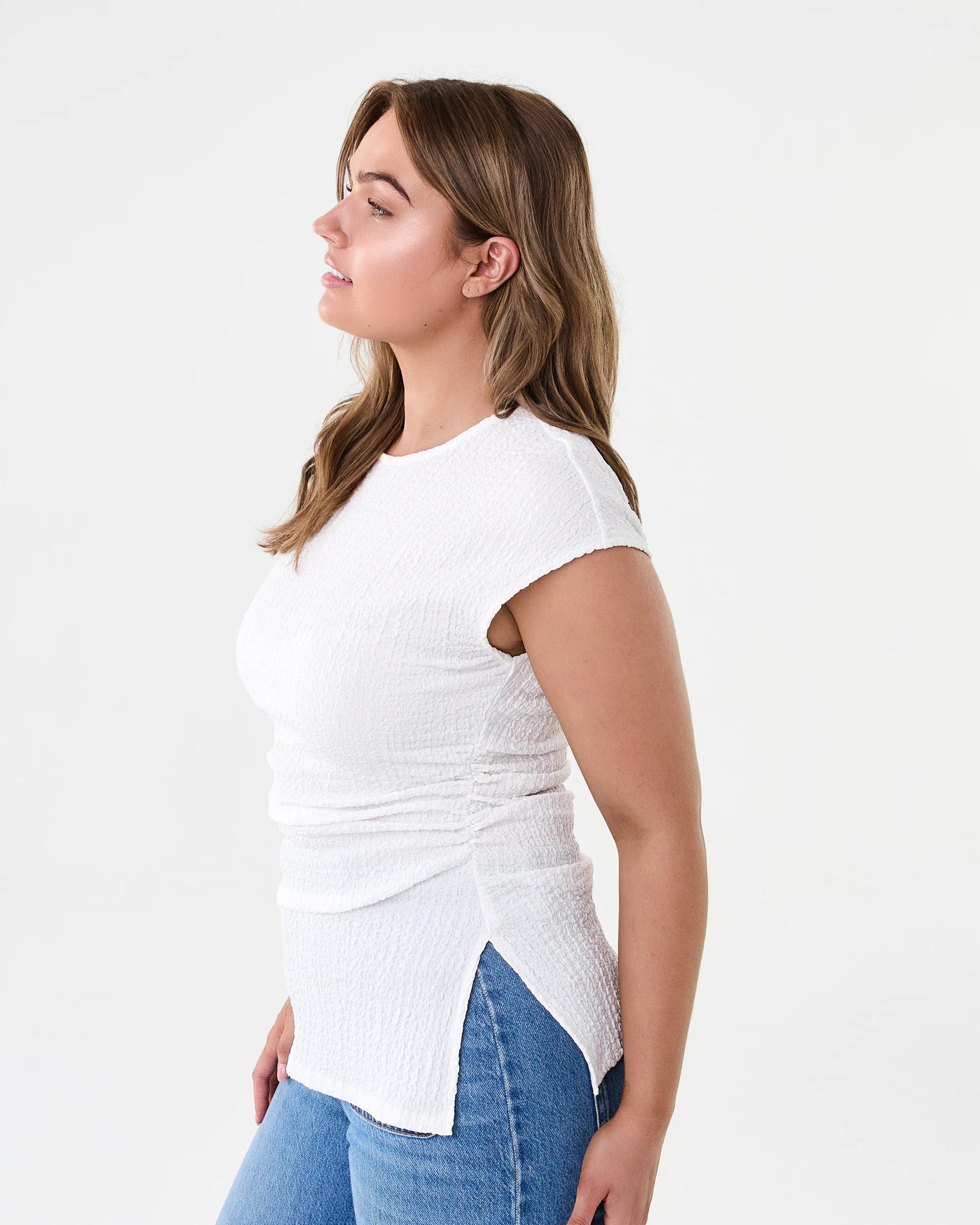 2 Short Sleeve Textured T-shirt Cld White, 2 of 7
