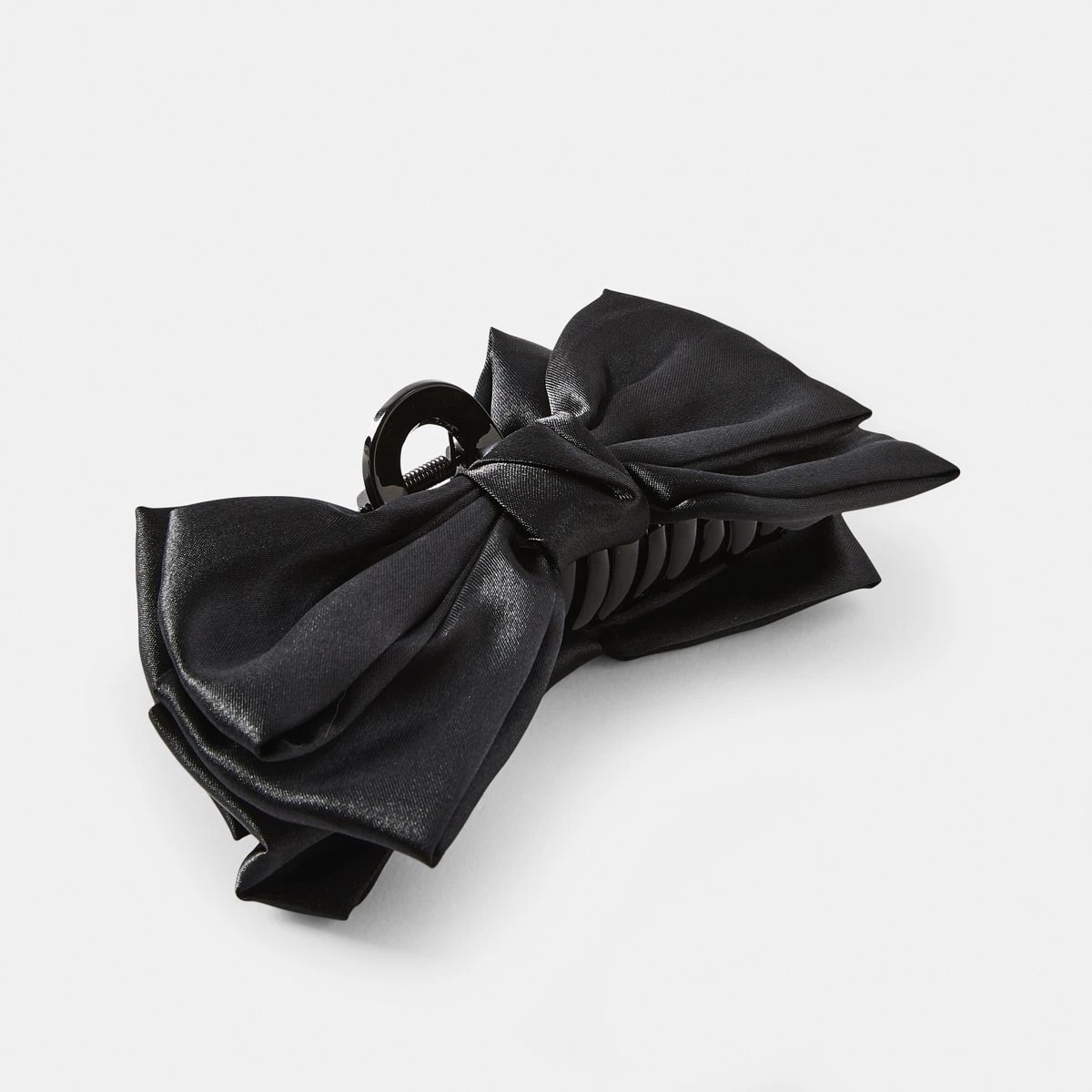 1 Black Fabric Bow Claw Hair Clip, 1 of 4