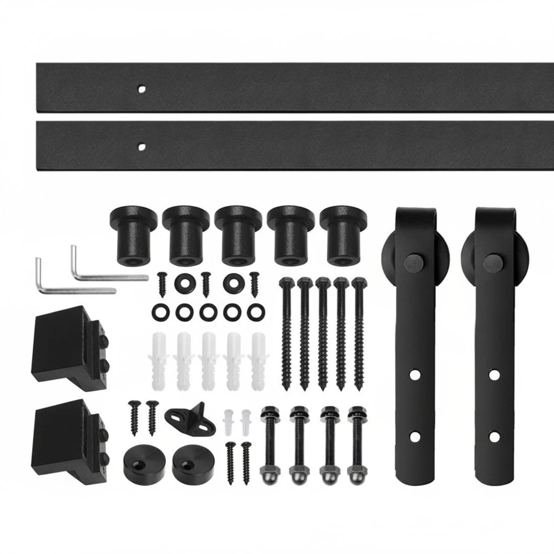6 Cefito Sliding Barn Door Hardware Track Set 2m - Black, 6 of 6