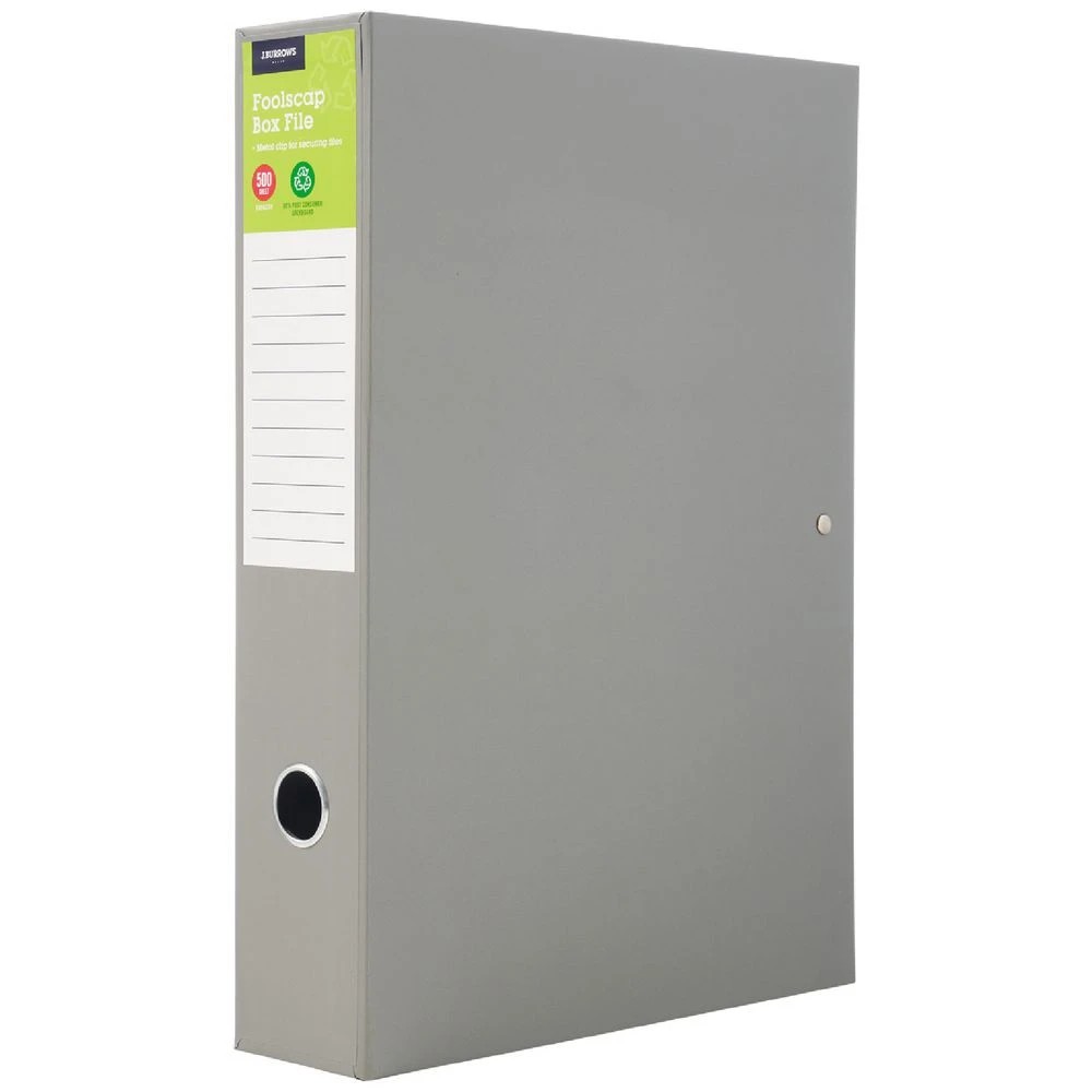 1 J.Burrows Foolscap Box File Grey, 1 of 3