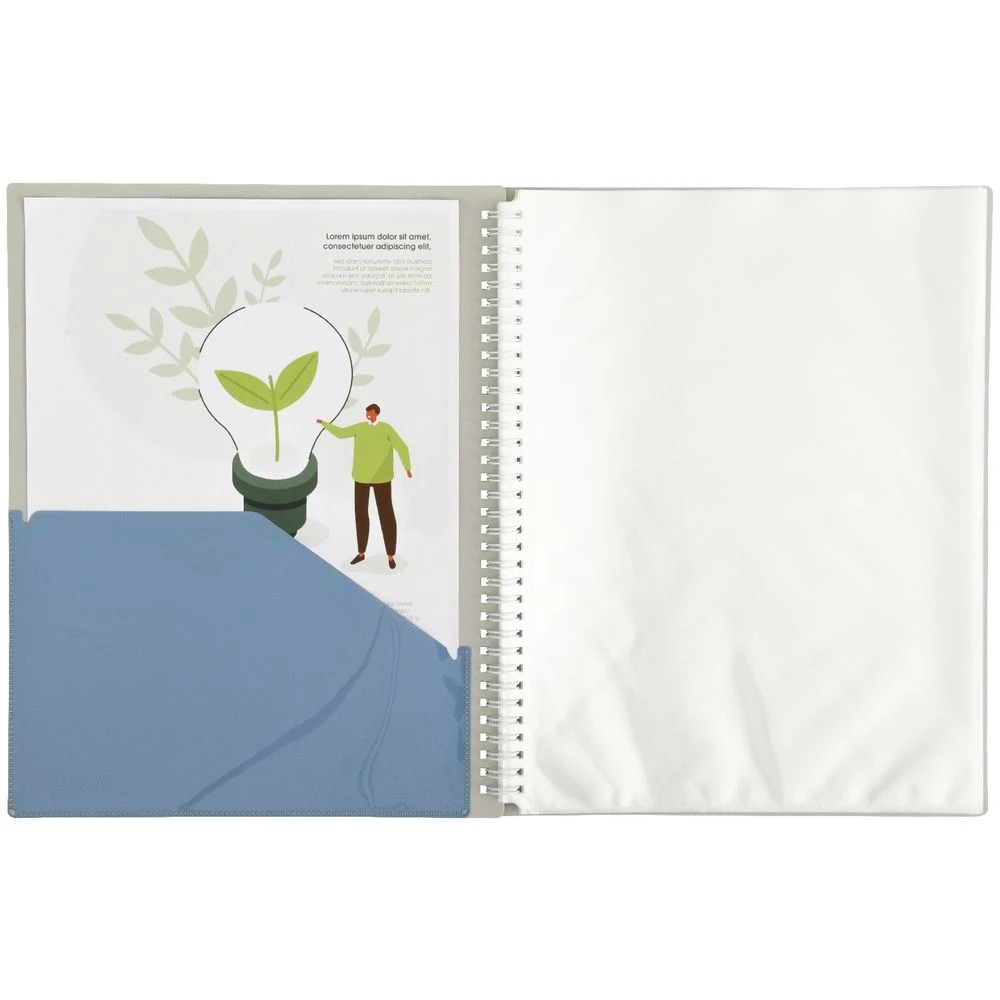 3 Otto A4 Fixed Display Book 20 Pockets Grey, 3 of 4