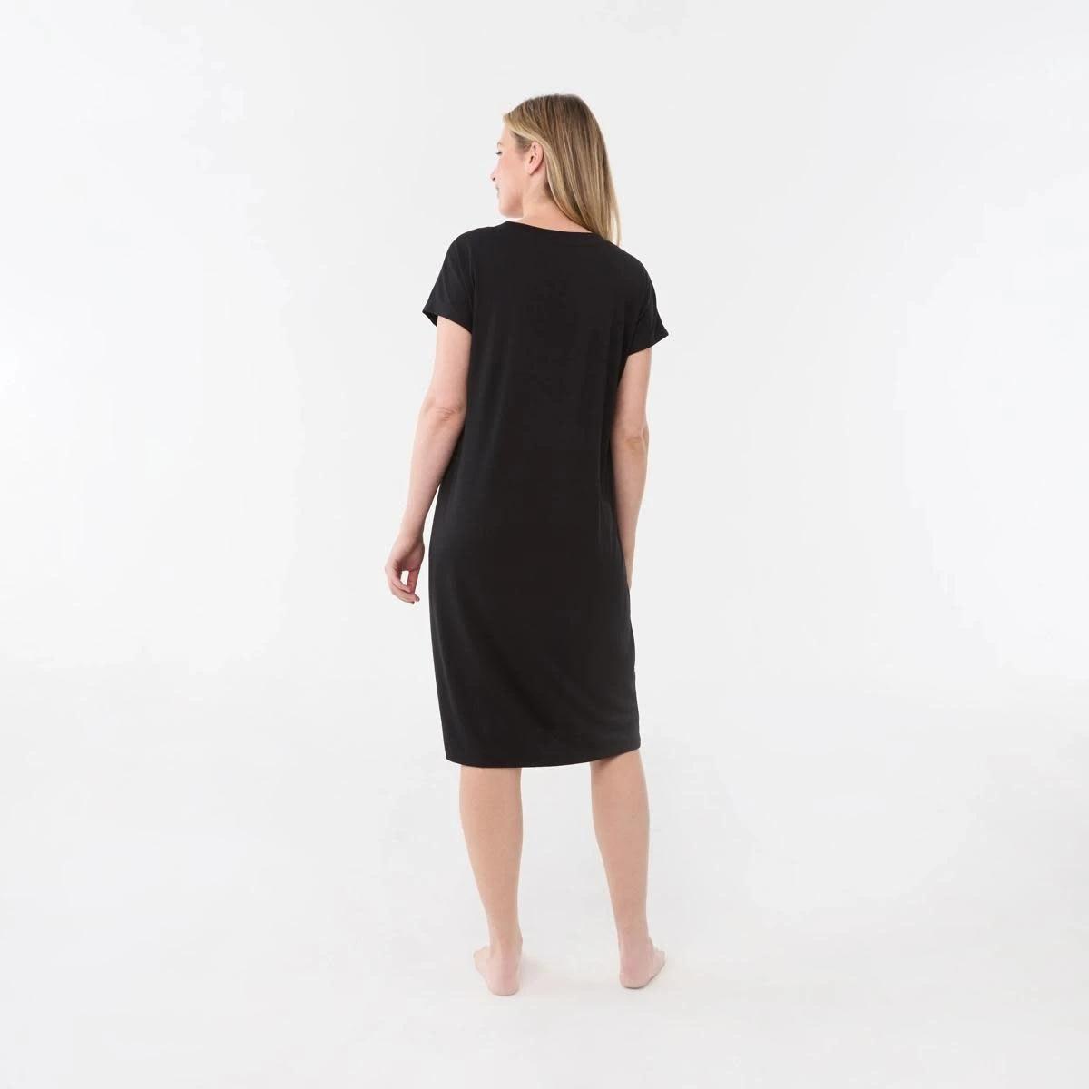 3 Short Sleeve Comfort Nightie BLACK, 3 of 5