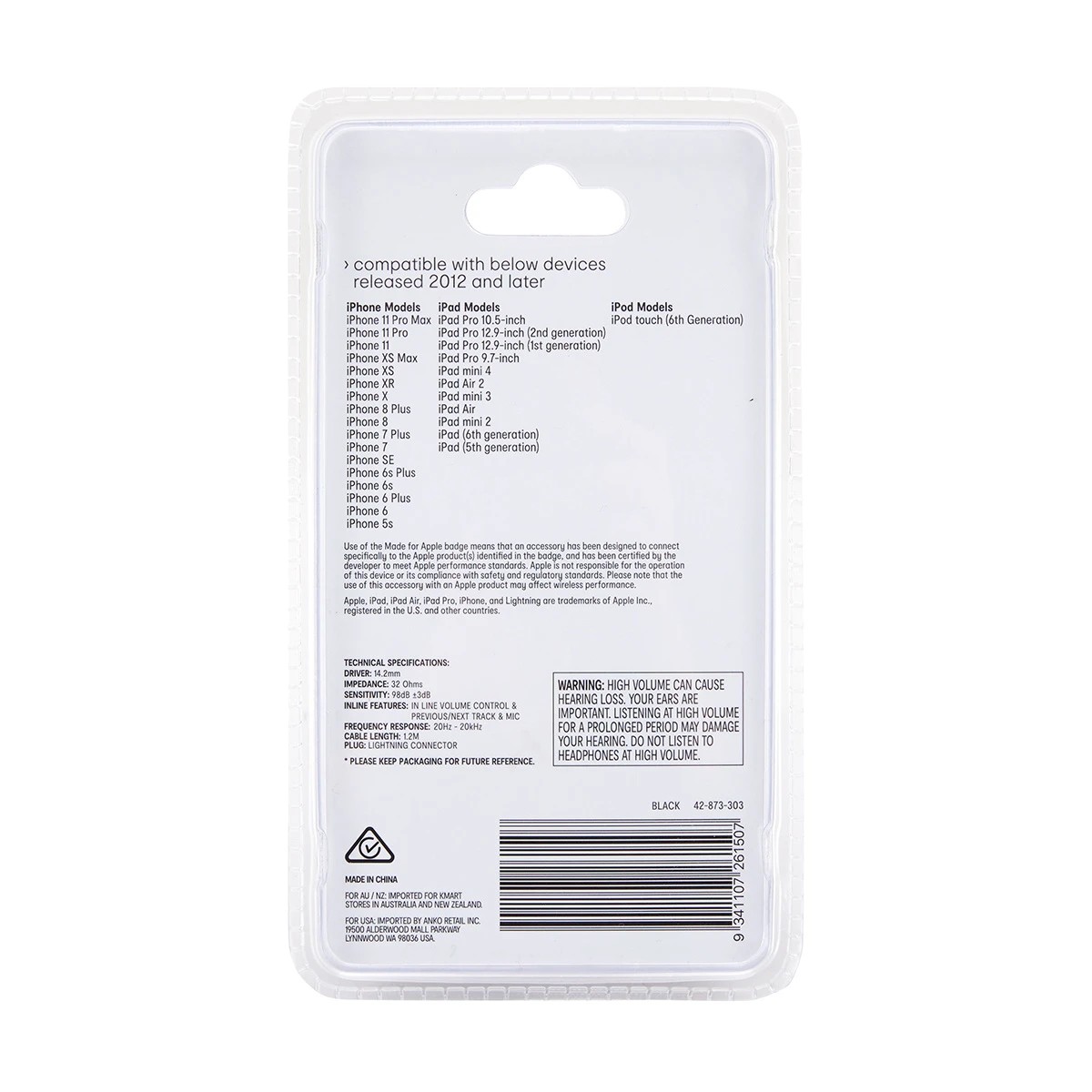 4 Classic Style Lightning Earphones - Black, 4 of 4