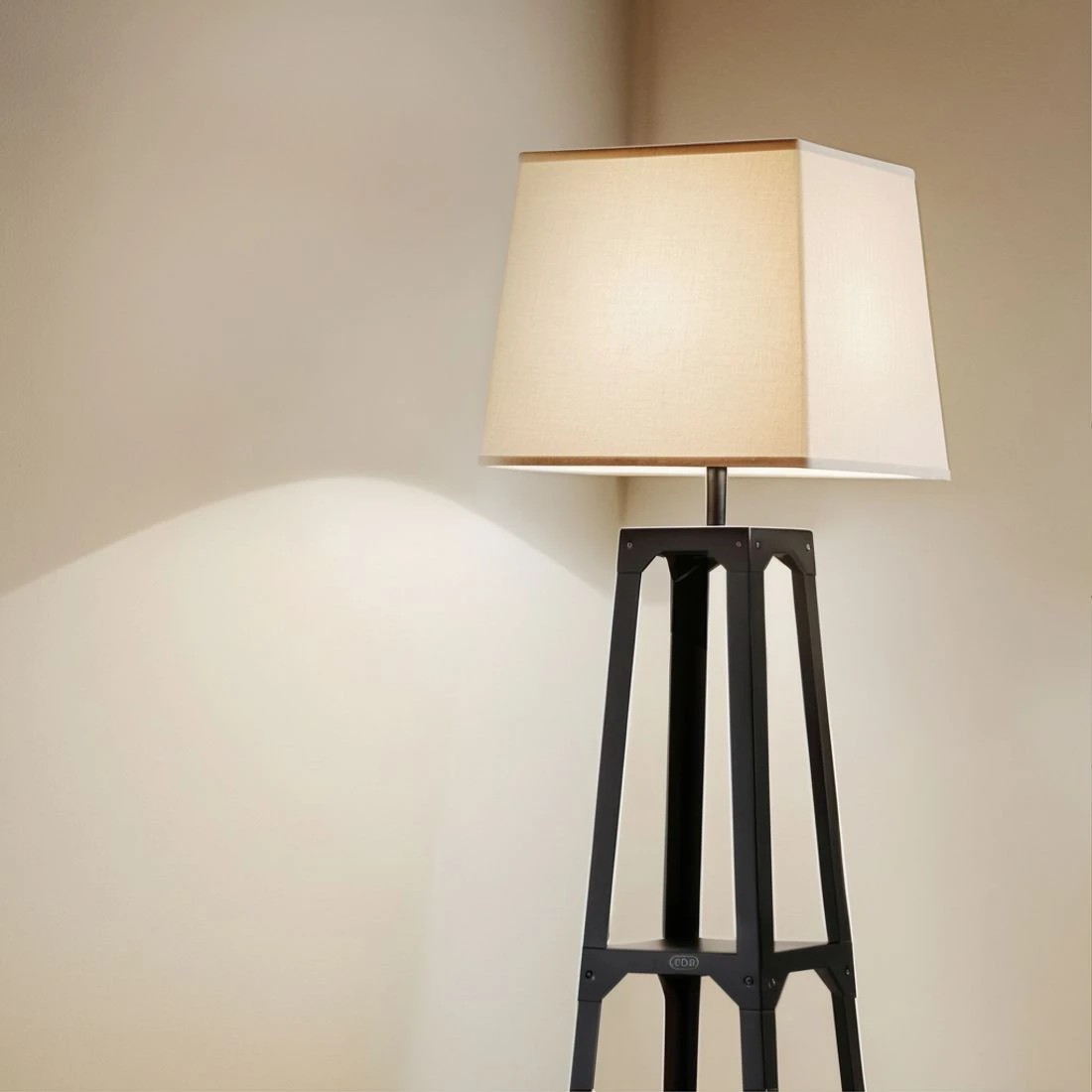 6 Artiss Floor Lamp 3 Tier Shelf Storage LED Light Stand Home Room Vintage - Black, 6 of 7